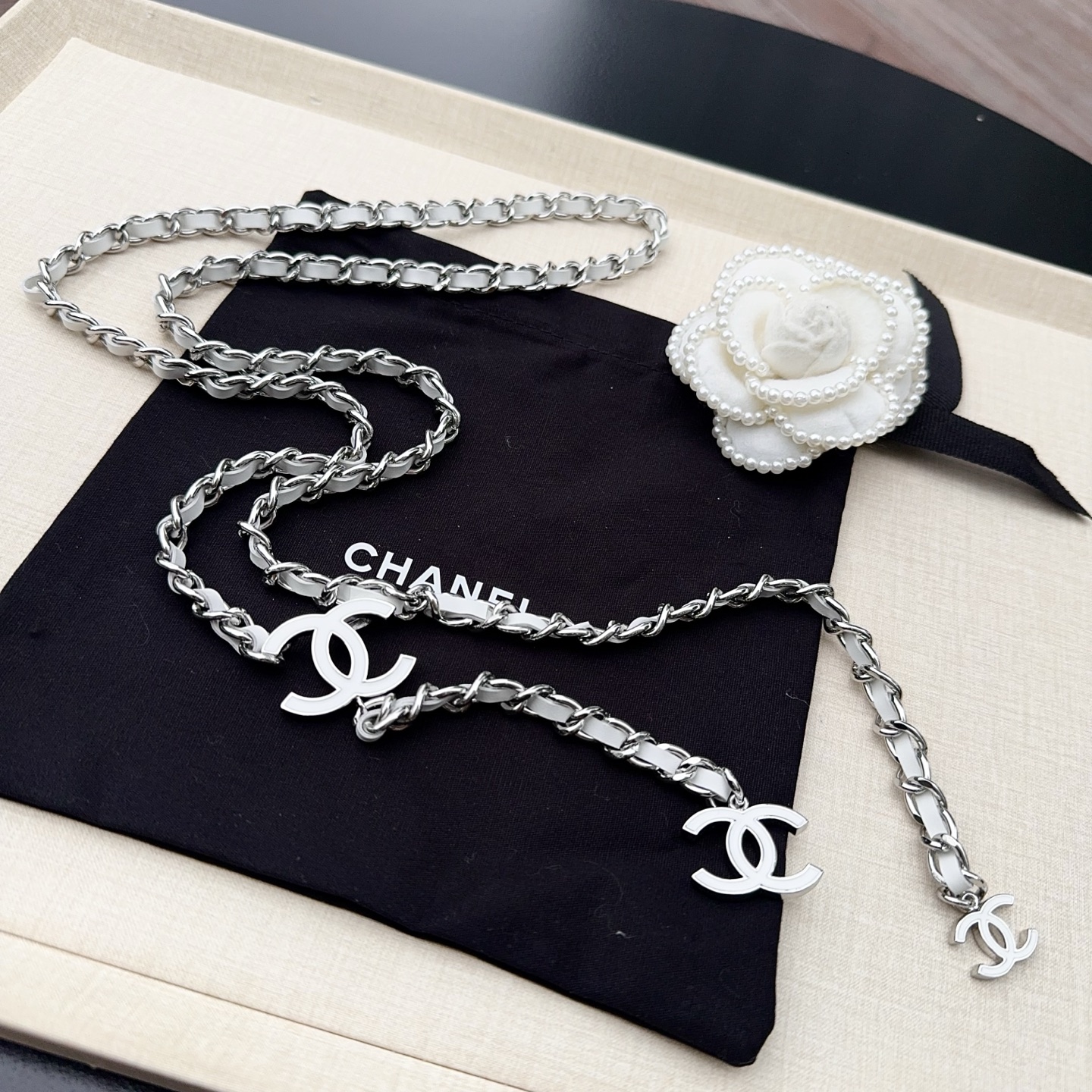 💥💥💥CHANEL 香奈儿、纯铜编织牛皮腰链、经典优雅、时尚百搭，长度：均码，