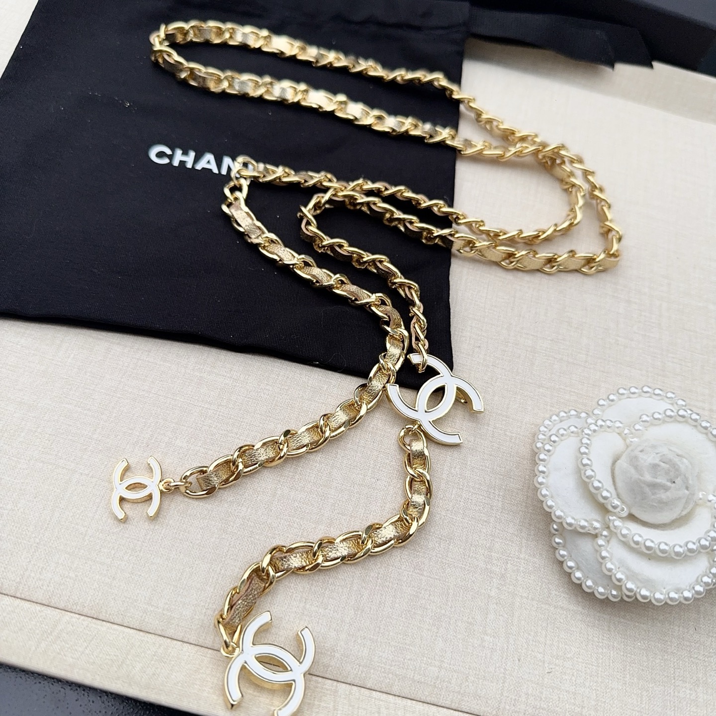 💥💥💥CHANEL 香奈儿、纯铜编织牛皮腰链、经典优雅、时尚百搭，长度：均码，