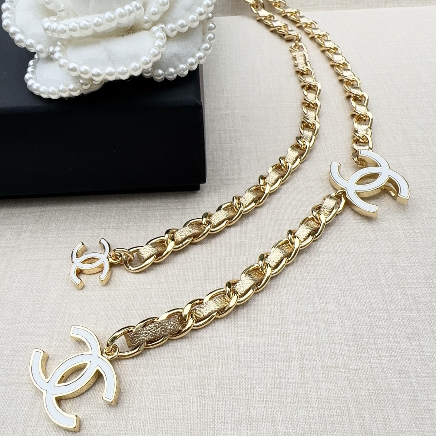 💥💥💥CHANEL 香奈儿、纯铜编织牛皮腰链、经典优雅、时尚百搭，长度：均码，