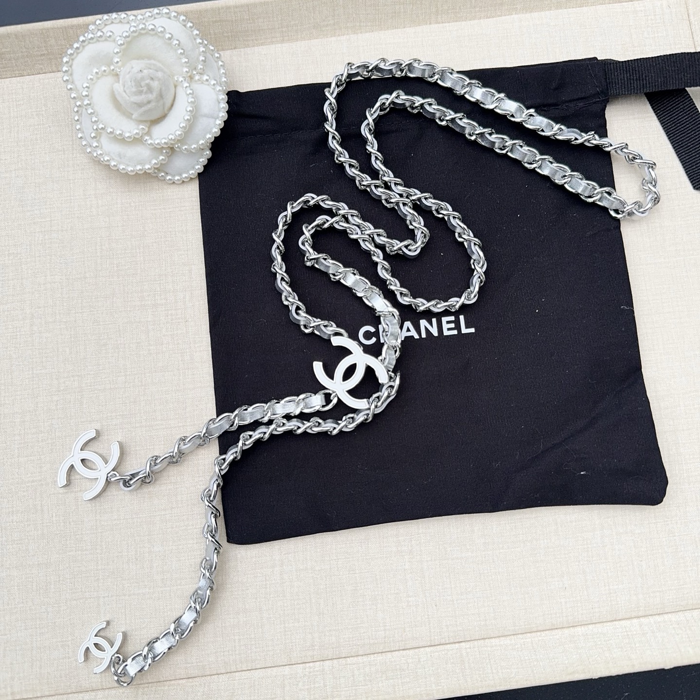 💥💥💥CHANEL 香奈儿、纯铜编织牛皮腰链、经典优雅、时尚百搭，长度：均码，
