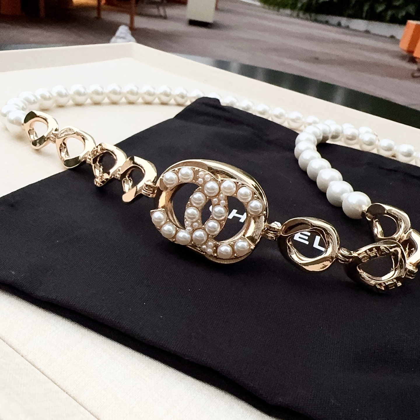 💥💥💥CHANEL 香奈儿  珍珠配纯铜腰链、时尚简约，休闲百搭🌹  长度：均码，