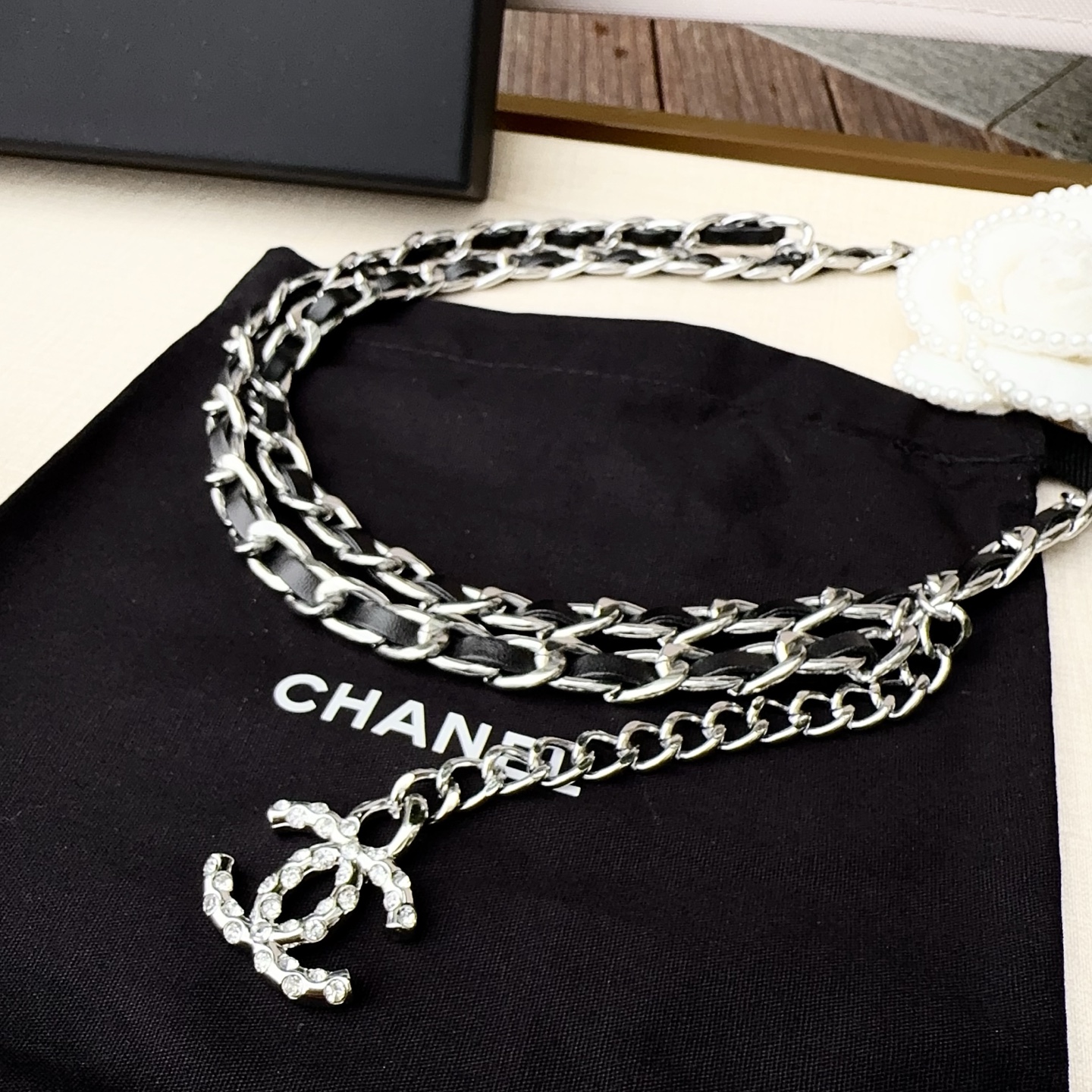 💥💥💥CHANEL 香奈儿  纯铜镶钻腰链、时尚简约，休闲百搭🌹  长度：均码