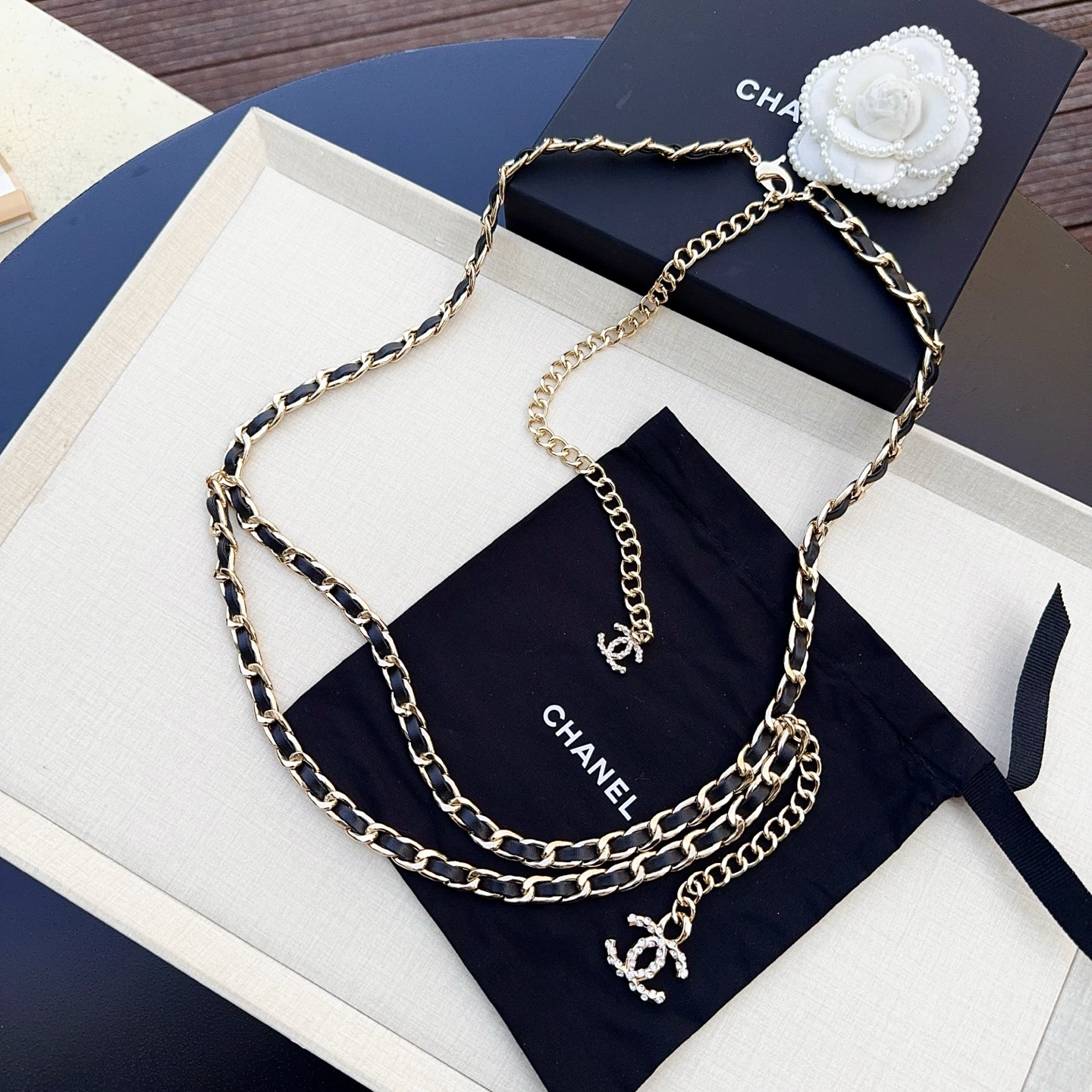 💥💥💥CHANEL 香奈儿  纯铜镶钻腰链、时尚简约，休闲百搭🌹  长度：均码，