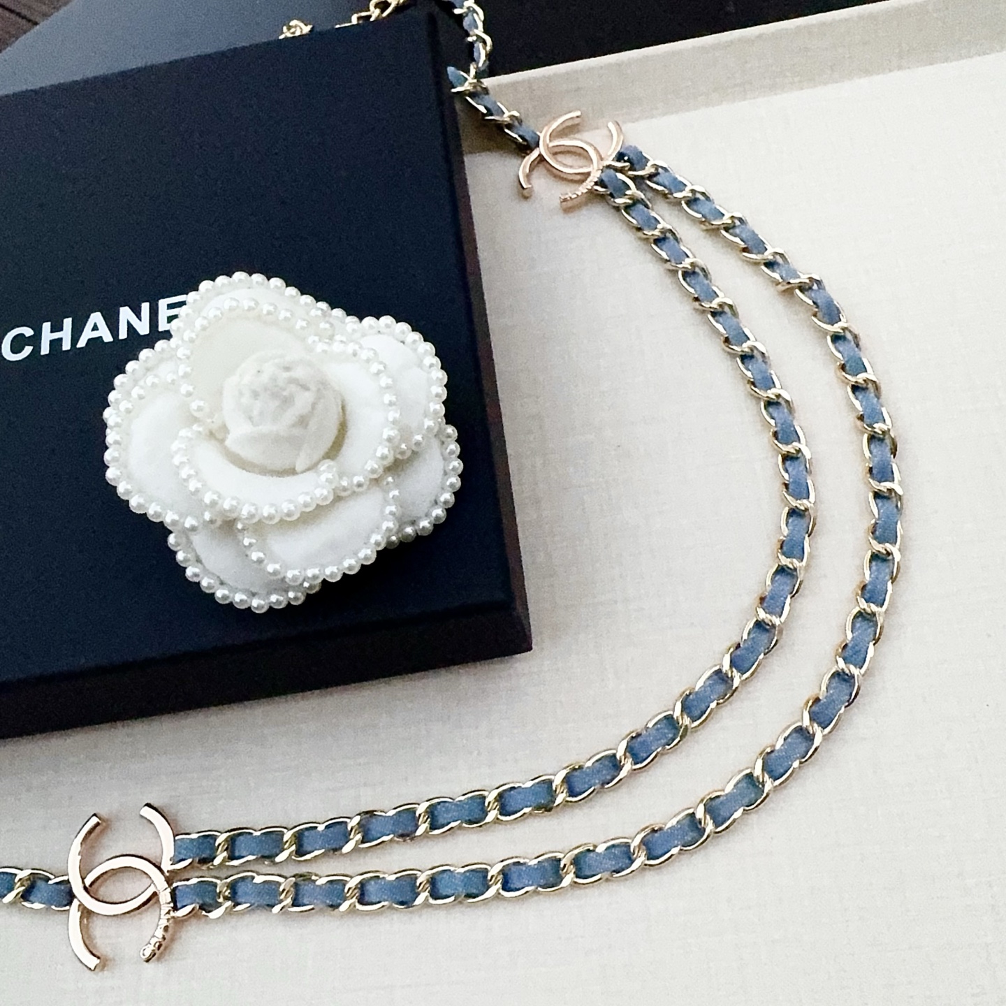 💥💥💥CHANEL 香奈儿、纯铜编织牛皮腰链、经典优雅、时尚百搭，长度：均码，