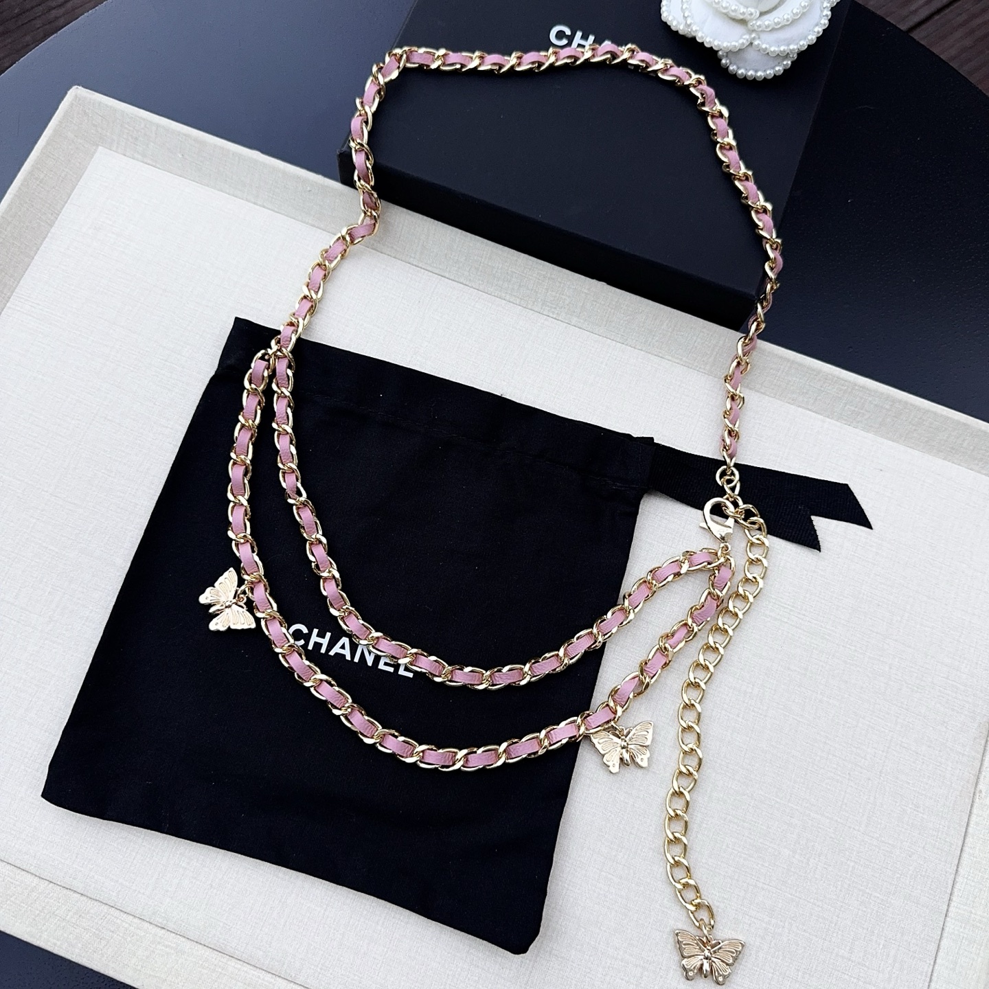 💥💥💥CHANEL 香奈儿、编织牛皮腰链、经典优雅、时尚百搭，长度：均码，