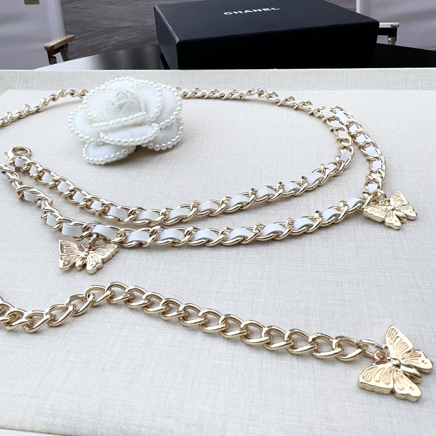 💥💥💥CHANEL 香奈儿、编织牛皮腰链、经典优雅、时尚百搭，长度：均码，