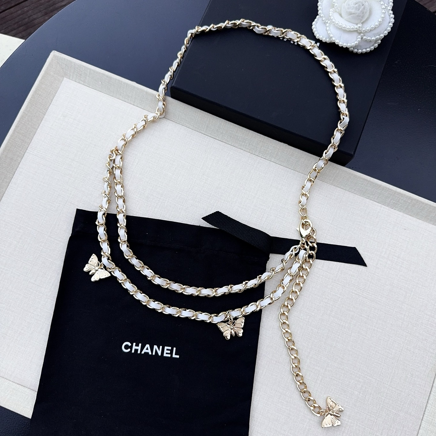 💥💥💥CHANEL 香奈儿、编织牛皮腰链、经典优雅、时尚百搭，长度：均码，