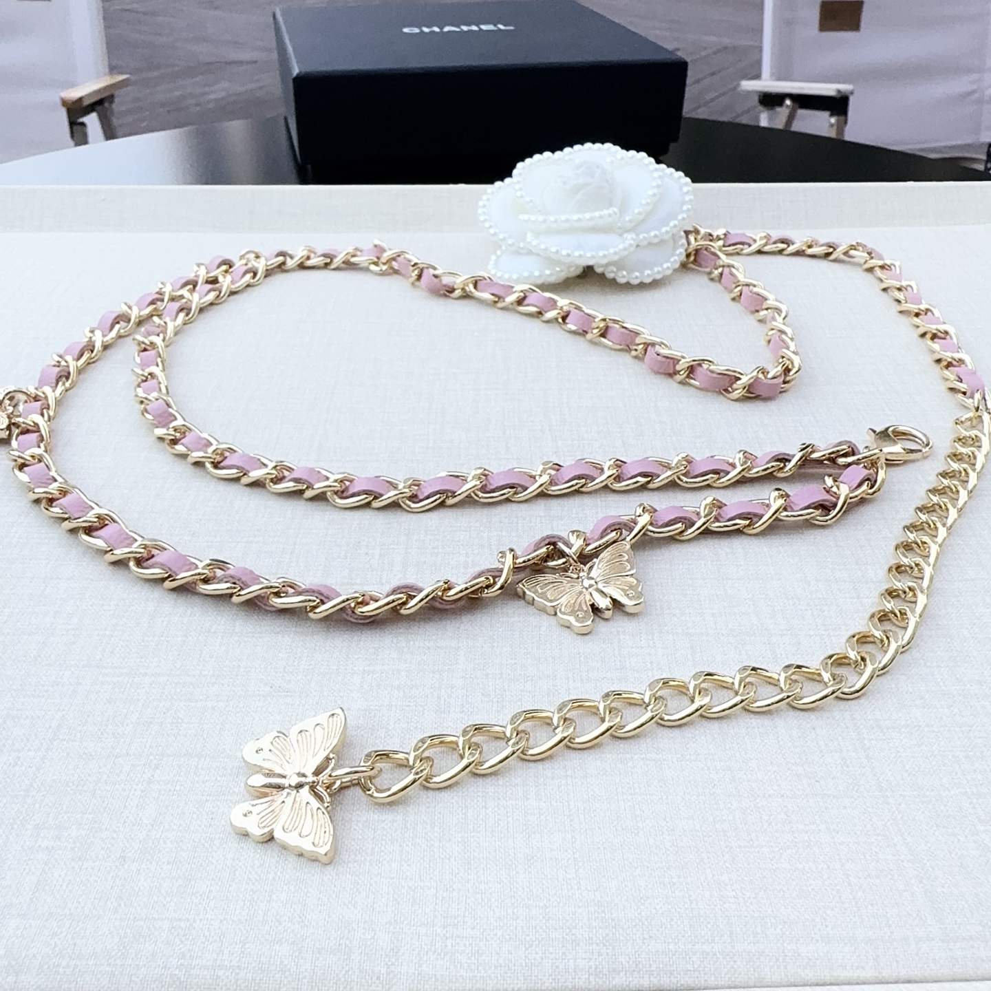 💥💥💥CHANEL 香奈儿、编织牛皮腰链、经典优雅、时尚百搭，长度：均码，