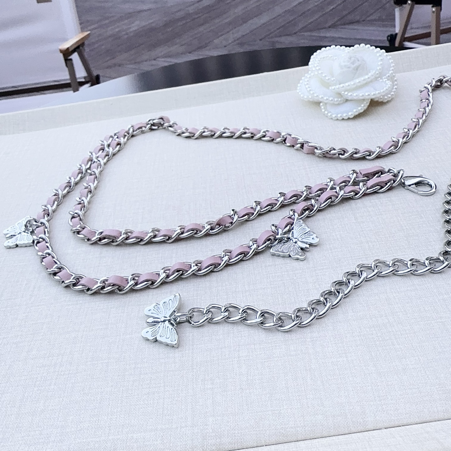 💥💥💥CHANEL 香奈儿、编织牛皮腰链、经典优雅、时尚百搭，长度：均码，