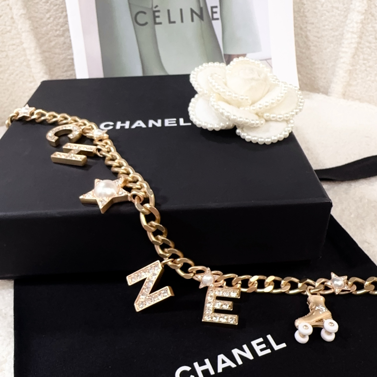 💥💥💥CHANEL 香奈儿  手工镶钻编皮腰链，优雅气质，时尚品味🌹，长度：均码，