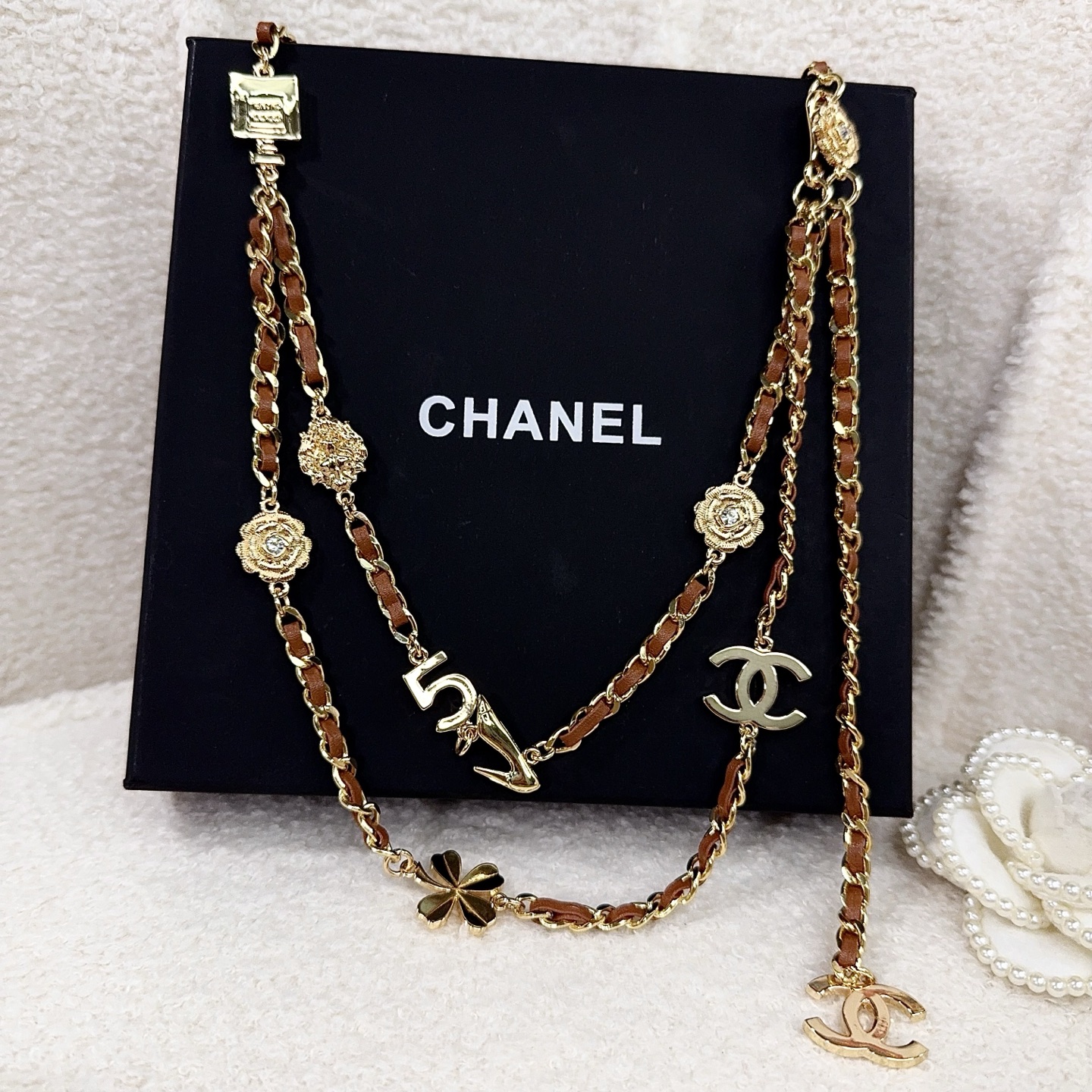 💥💥💥CHANEL 香奈儿  精品小五金手工编皮腰链，优雅气质，时尚品味🌹，长度：均码，