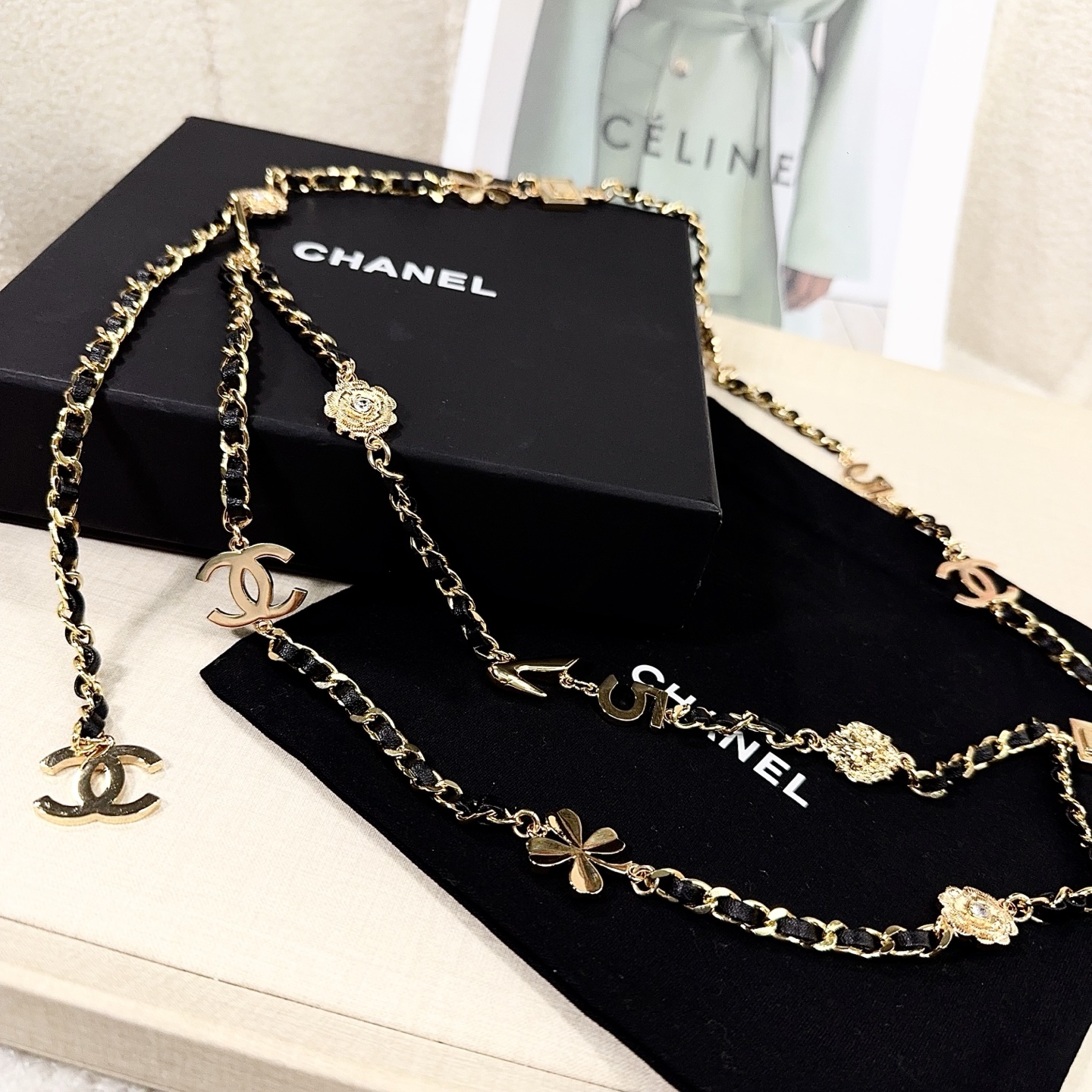 💥💥💥CHANEL 香奈儿  精品小五金手工编皮腰链，优雅气质，时尚品味🌹，长度：均码，