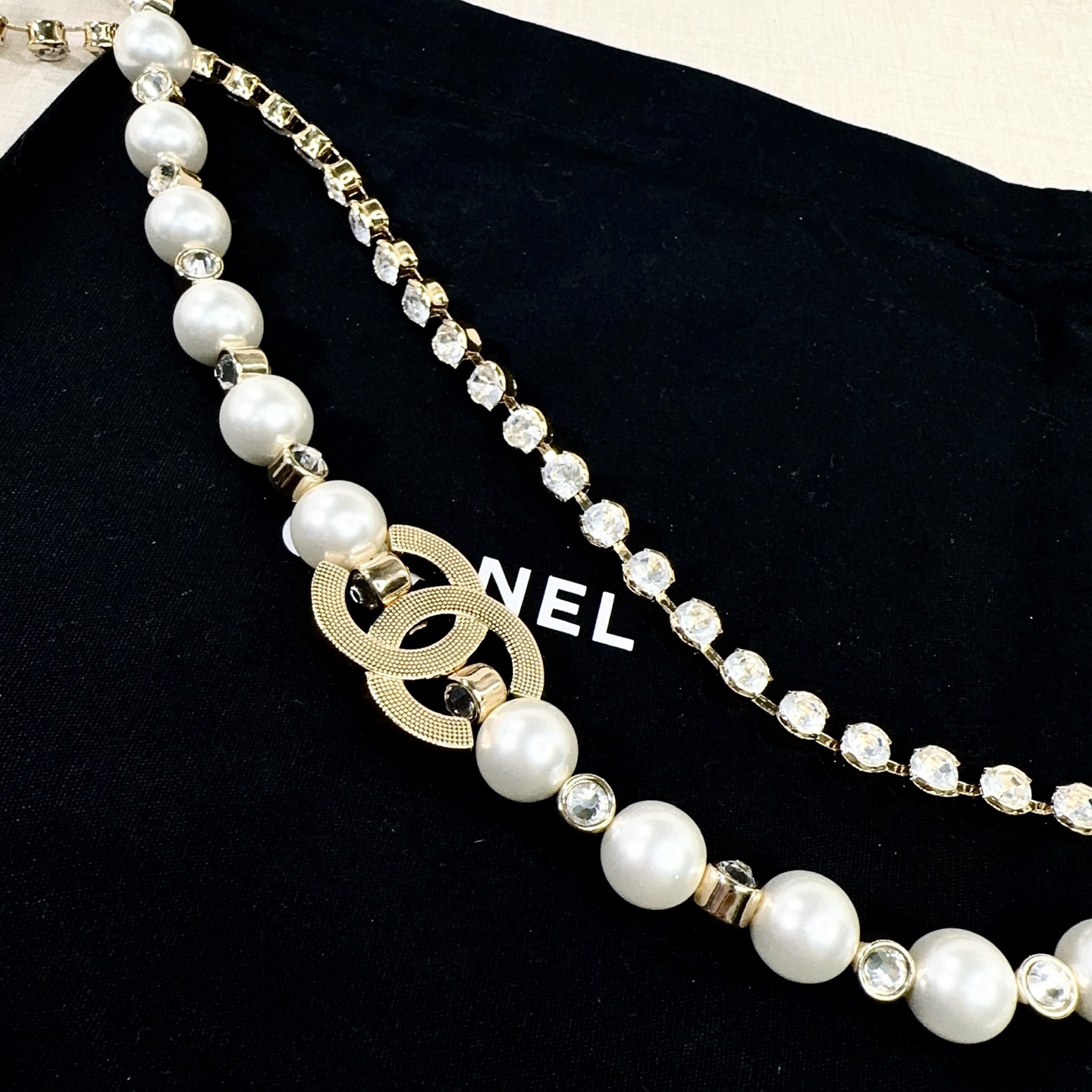 💥💥💥CHANEL 香奈儿  珍珠搭水钻纯铜腰链，优雅气质，时尚品味🌹，长度：均码，