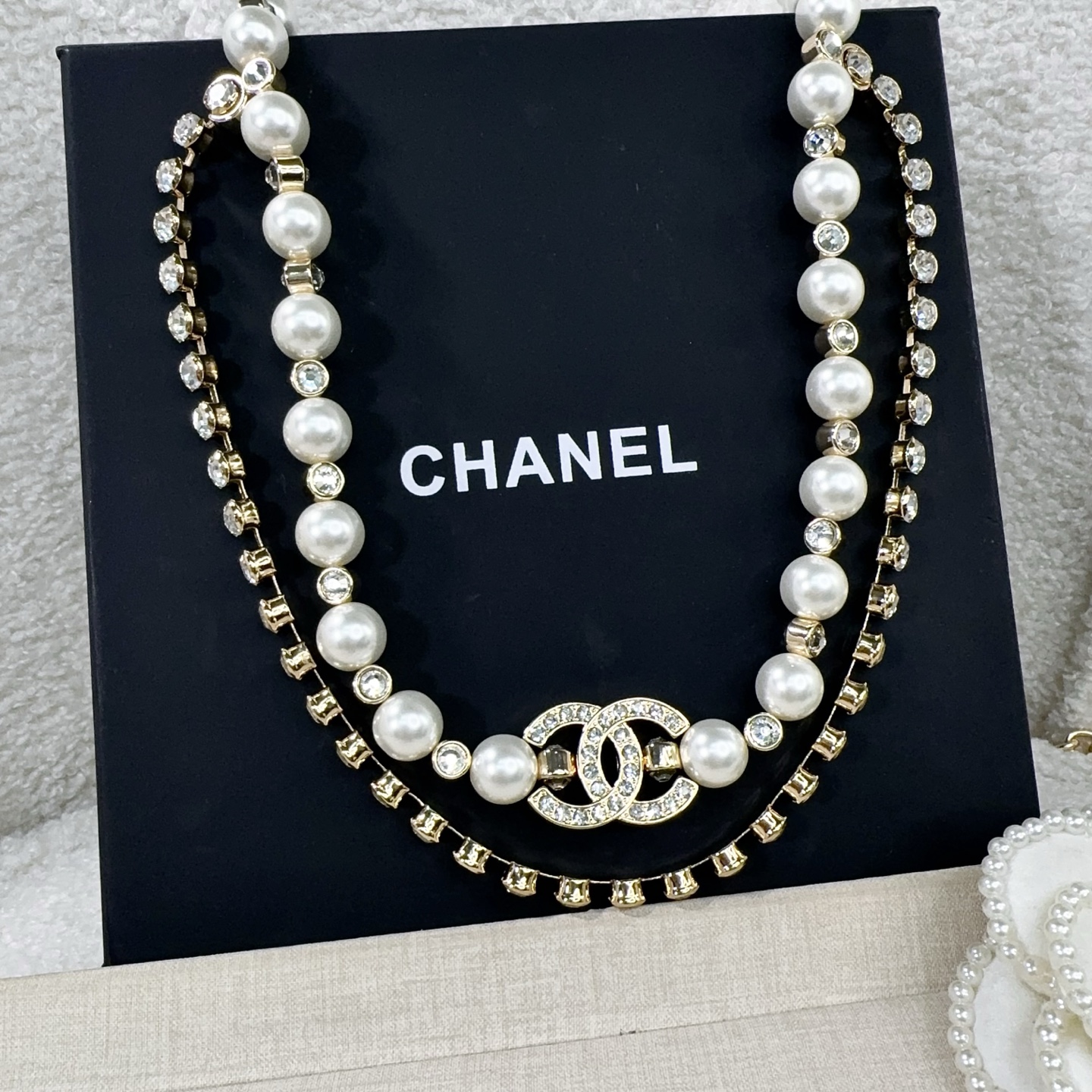 💥💥💥CHANEL 香奈儿  珍珠搭水钻纯铜腰链，优雅气质，时尚品味🌹，长度：均码，