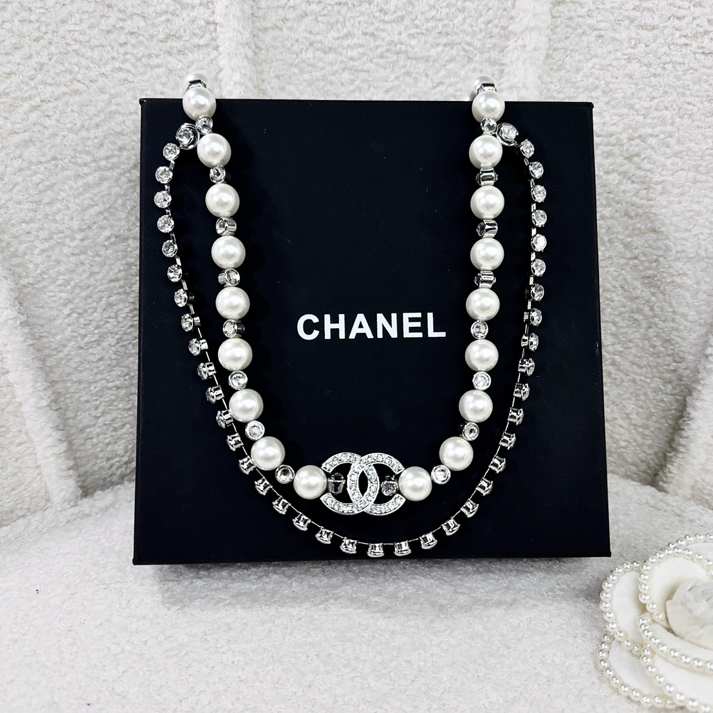 💥💥💥CHANEL 香奈儿  珍珠搭水钻纯铜腰链，优雅气质，时尚品味🌹，长度：均码，