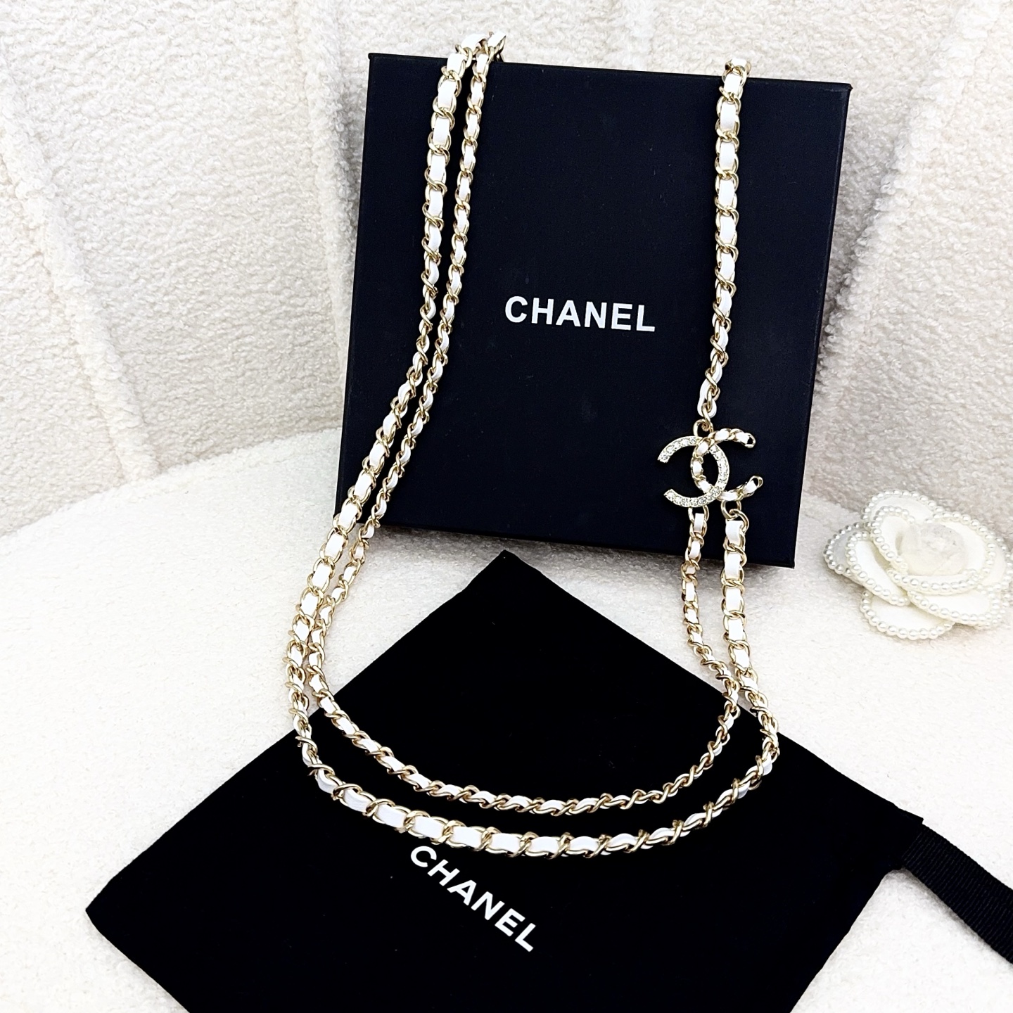 💥💥💥CHANEL 香奈儿  镶钻手工编皮腰链，优雅气质，时尚品味🌹🌹🌹，长度：均码，