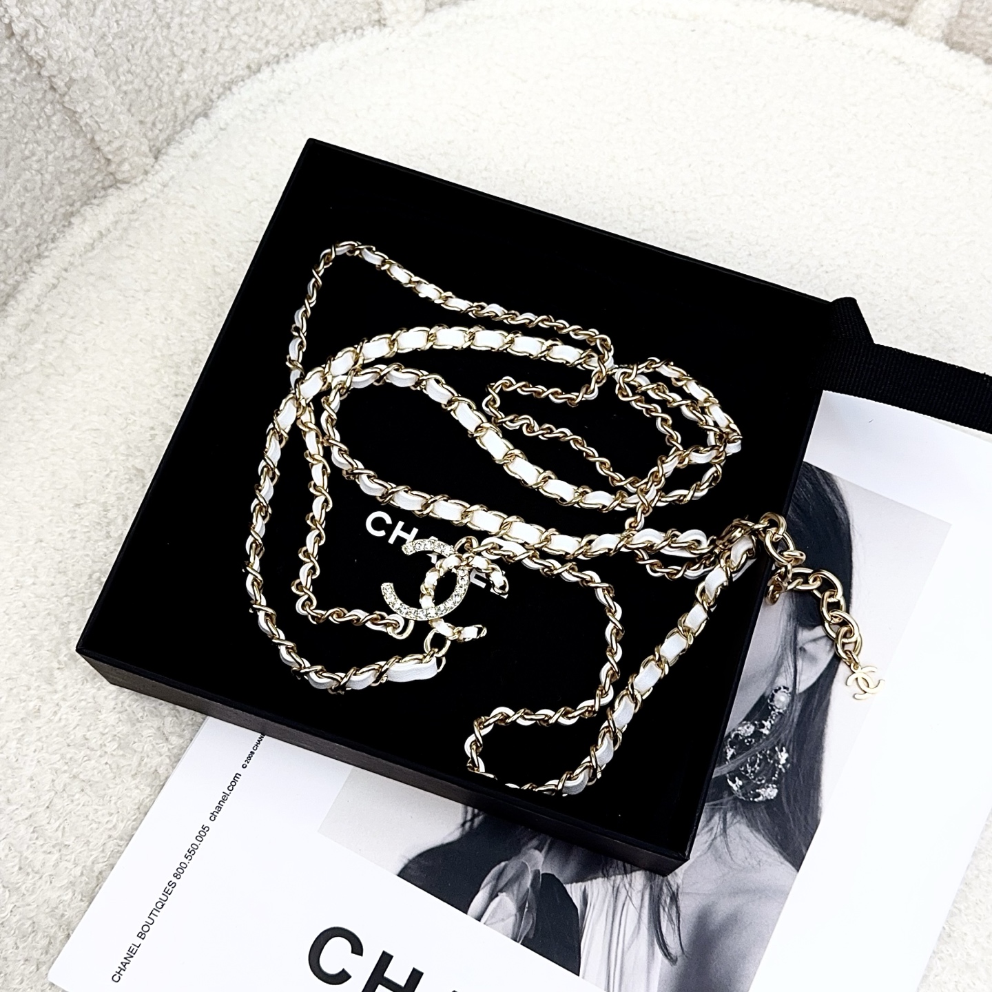 💥💥💥CHANEL 香奈儿  镶钻手工编皮腰链，优雅气质，时尚品味🌹🌹🌹，长度：均码，