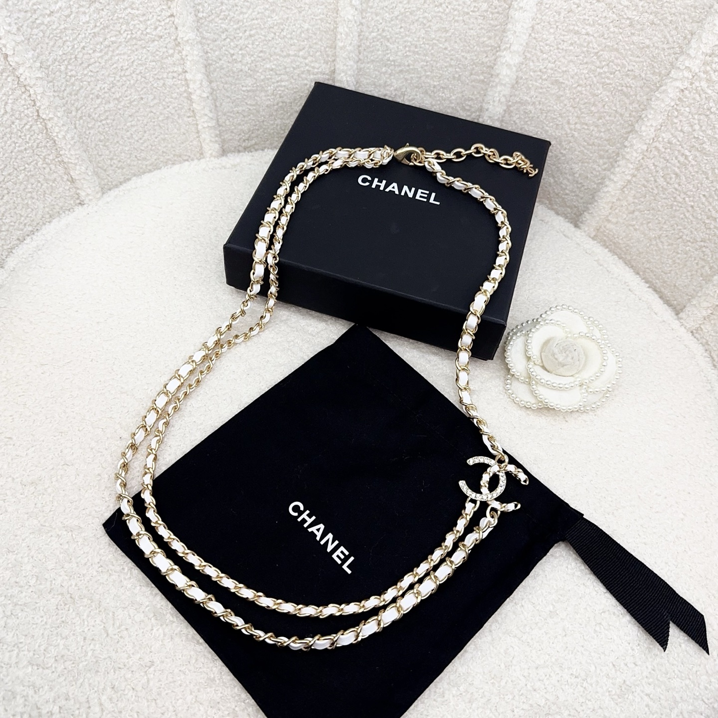💥💥💥CHANEL 香奈儿  镶钻手工编皮腰链，优雅气质，时尚品味🌹🌹🌹，长度：均码，