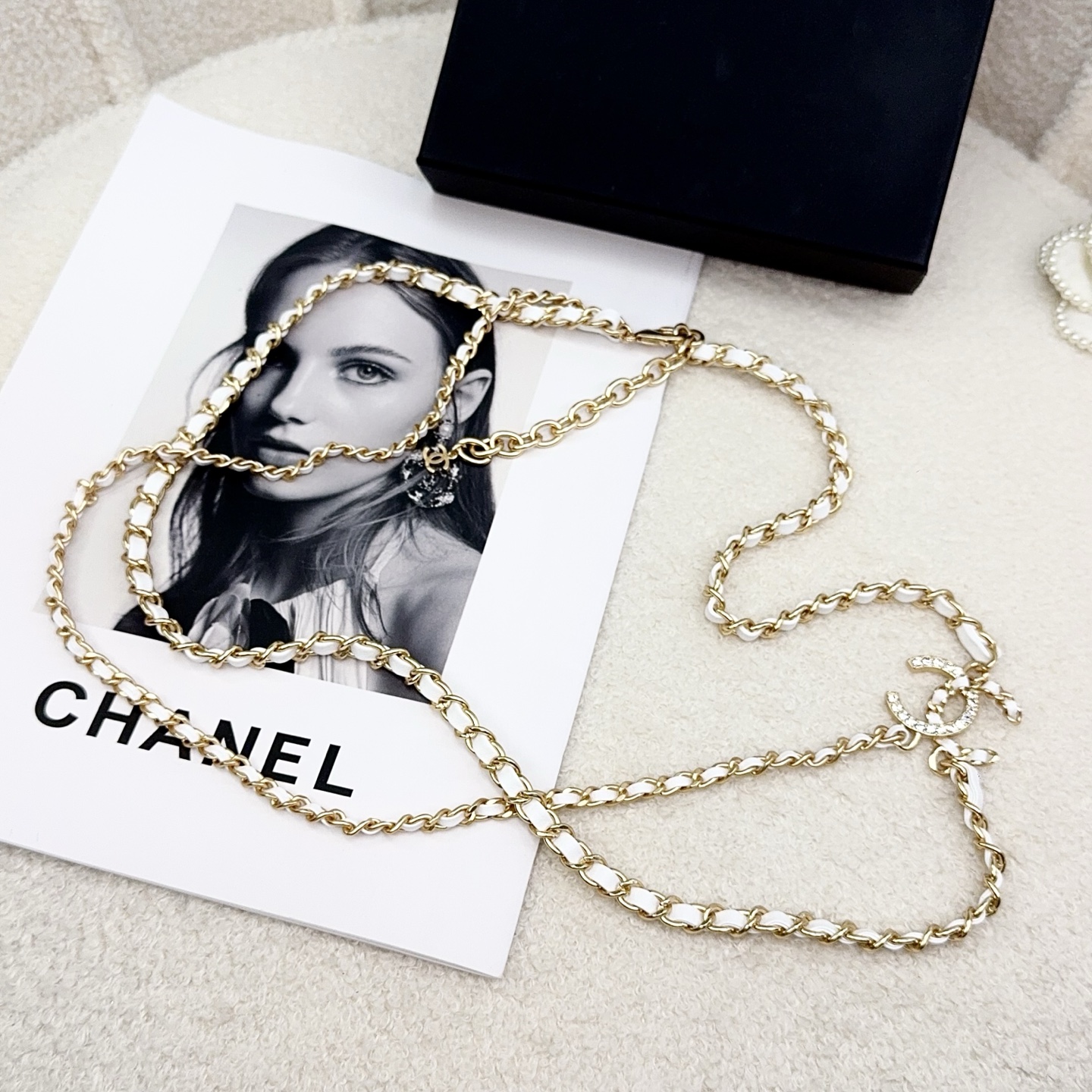 💥💥💥CHANEL 香奈儿  镶钻手工编皮腰链，优雅气质，时尚品味🌹🌹🌹，长度：均码，