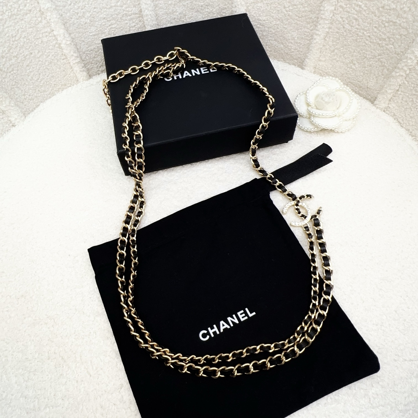 💥💥💥CHANEL 香奈儿  镶钻手工编皮腰链，优雅气质，时尚品味🌹🌹🌹，长度：均码，