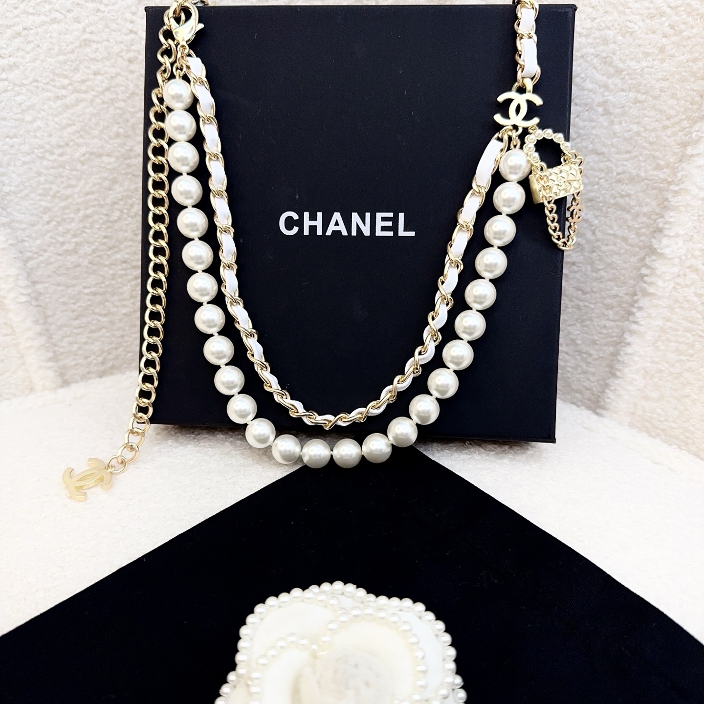 💥💥💥CHANEL 香奈儿  手工编皮珍珠腰链，优雅气质，时尚品味🌹🌹🌹，长度：均码，