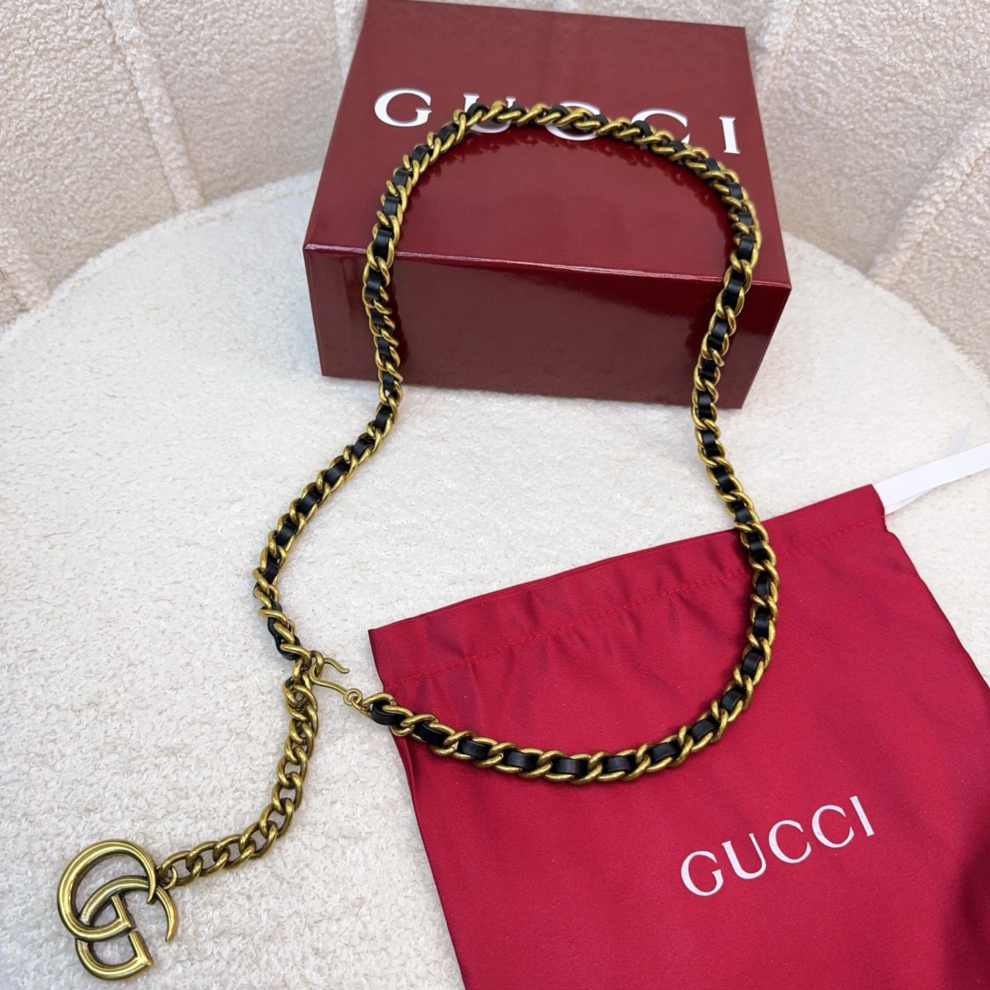 💥💥💥CUCCI  古奇新款手工编皮腰链、经典优雅、时尚百搭，长度：均码，