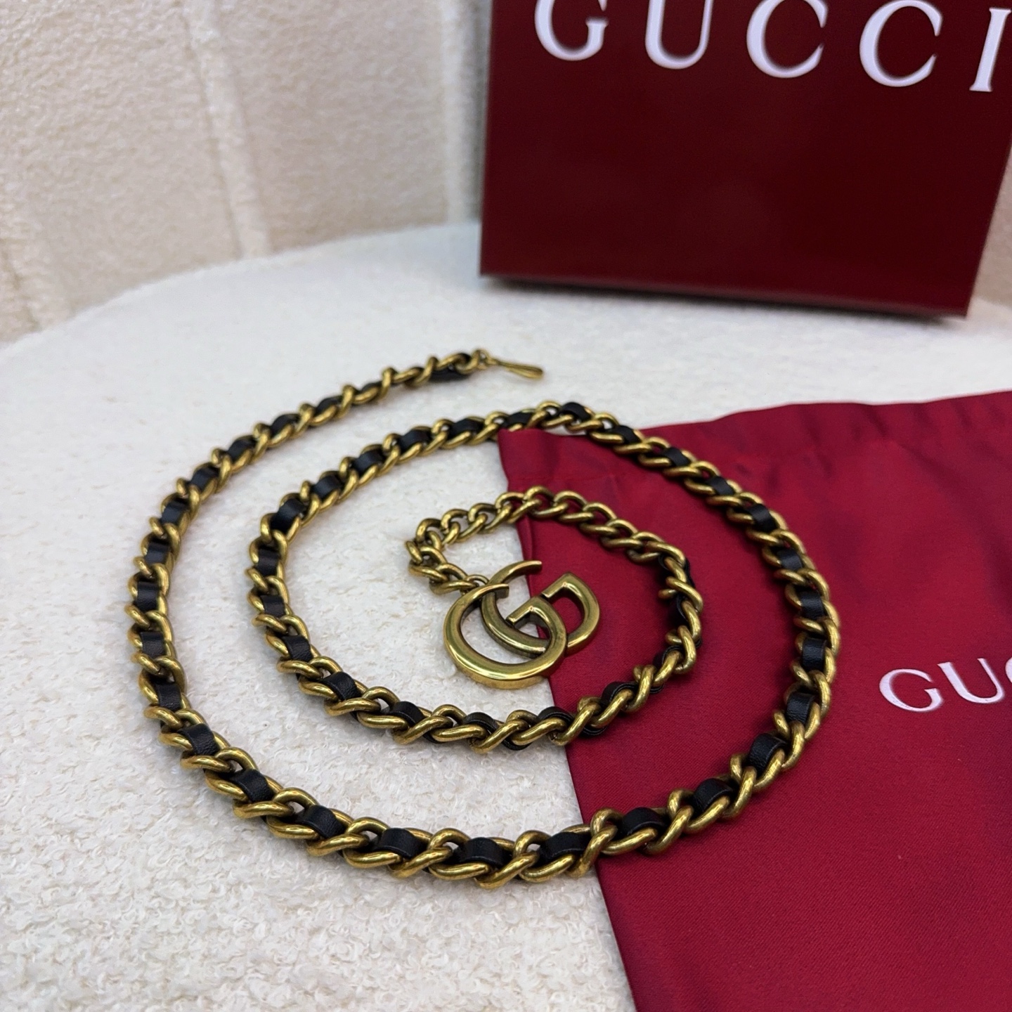 💥💥💥CUCCI  古奇新款手工编皮腰链、经典优雅、时尚百搭，长度：均码，