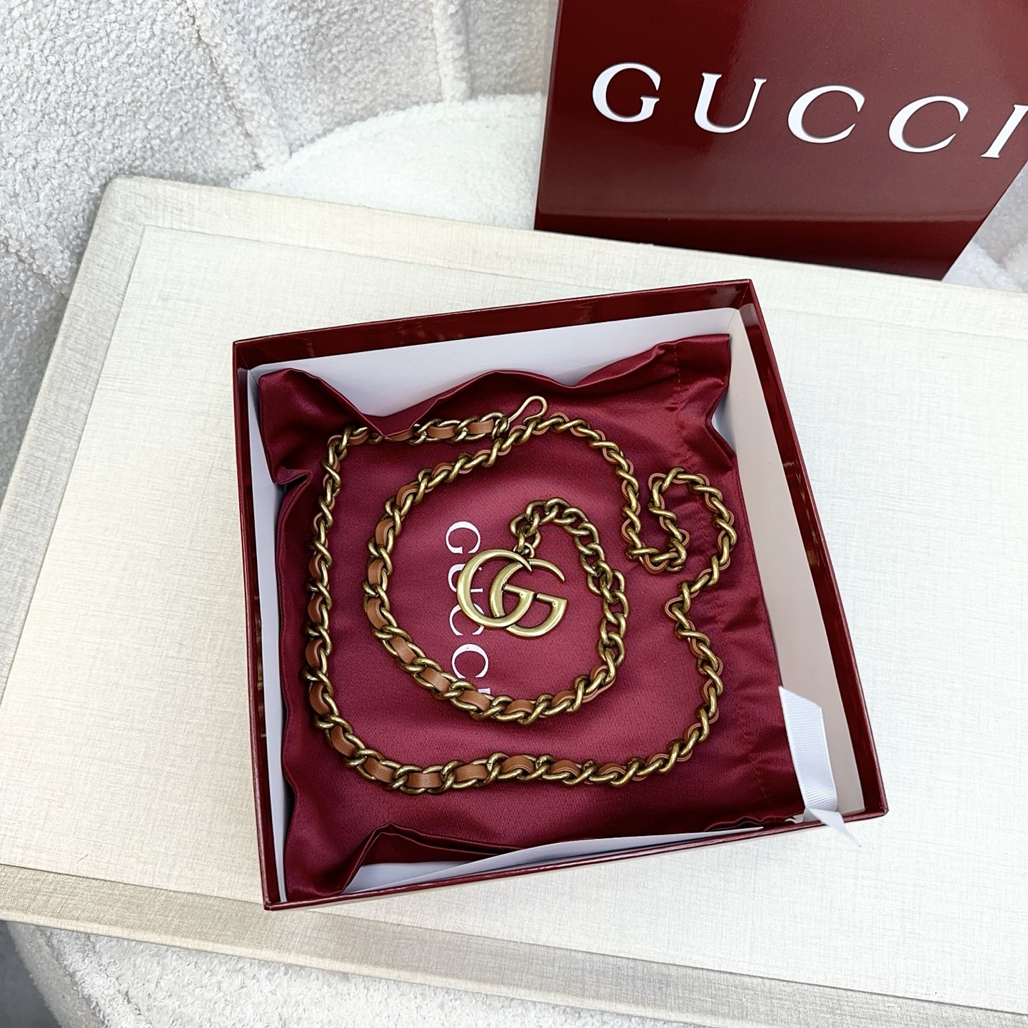 💥💥💥CUCCI  古奇新款手工编皮腰链、经典优雅、时尚百搭，长度：均码，