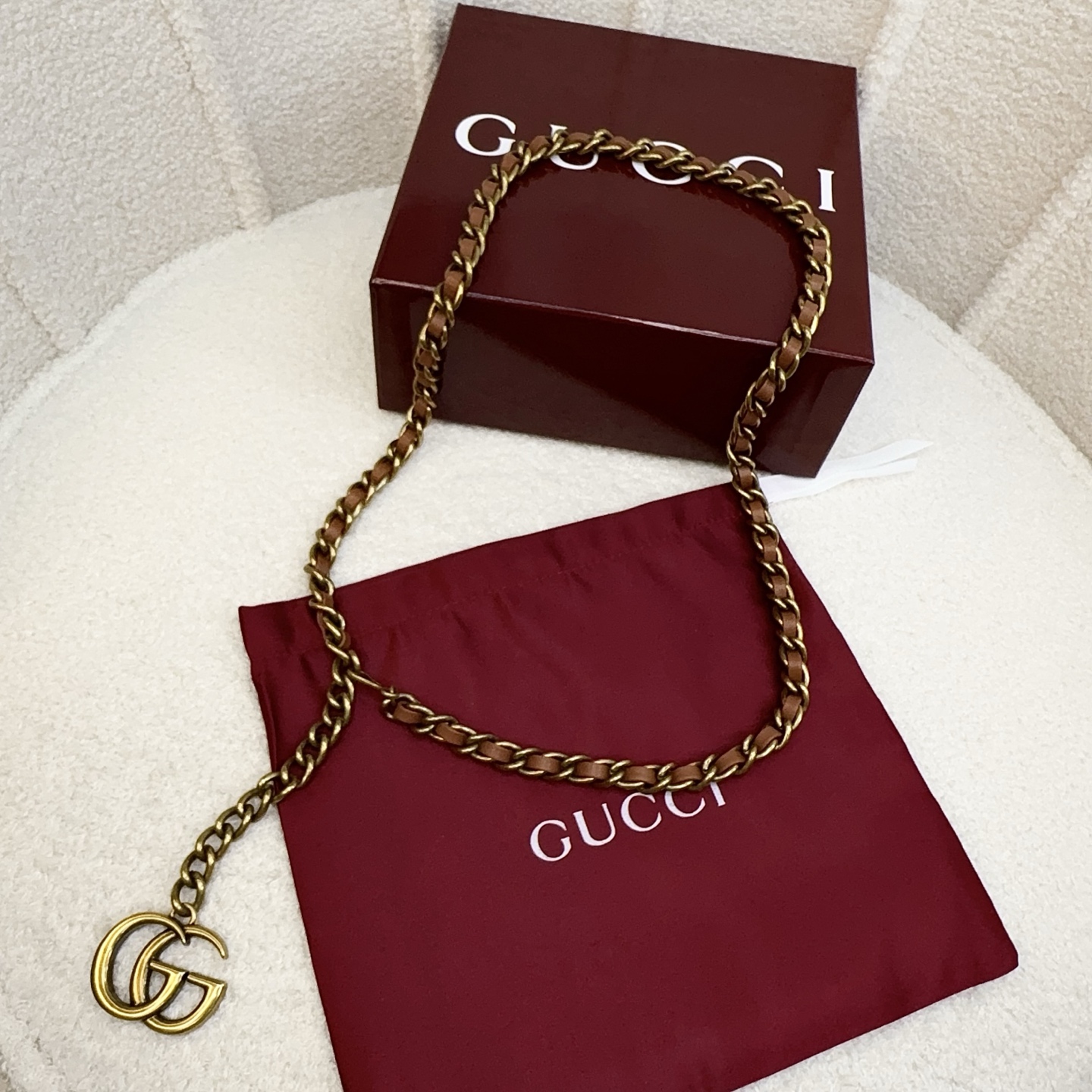 💥💥💥CUCCI  古奇新款手工编皮腰链、经典优雅、时尚百搭，长度：均码，