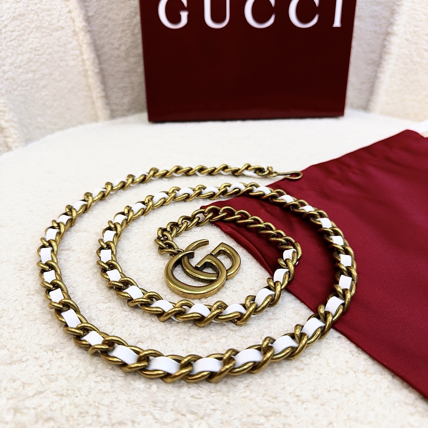 💥💥💥CUCCI  古奇新款手工编皮腰链、经典优雅、时尚百搭，长度：均码，