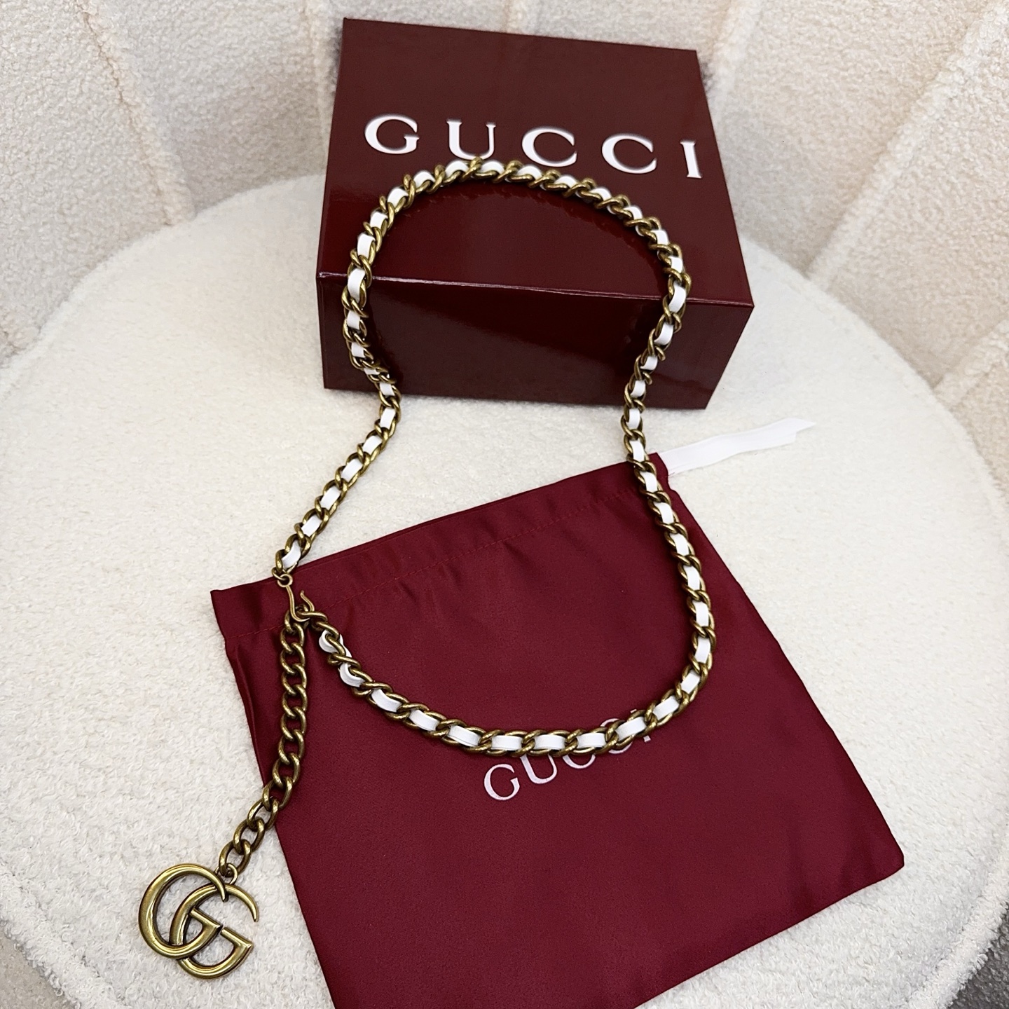 💥💥💥CUCCI  古奇新款手工编皮腰链、经典优雅、时尚百搭，长度：均码，