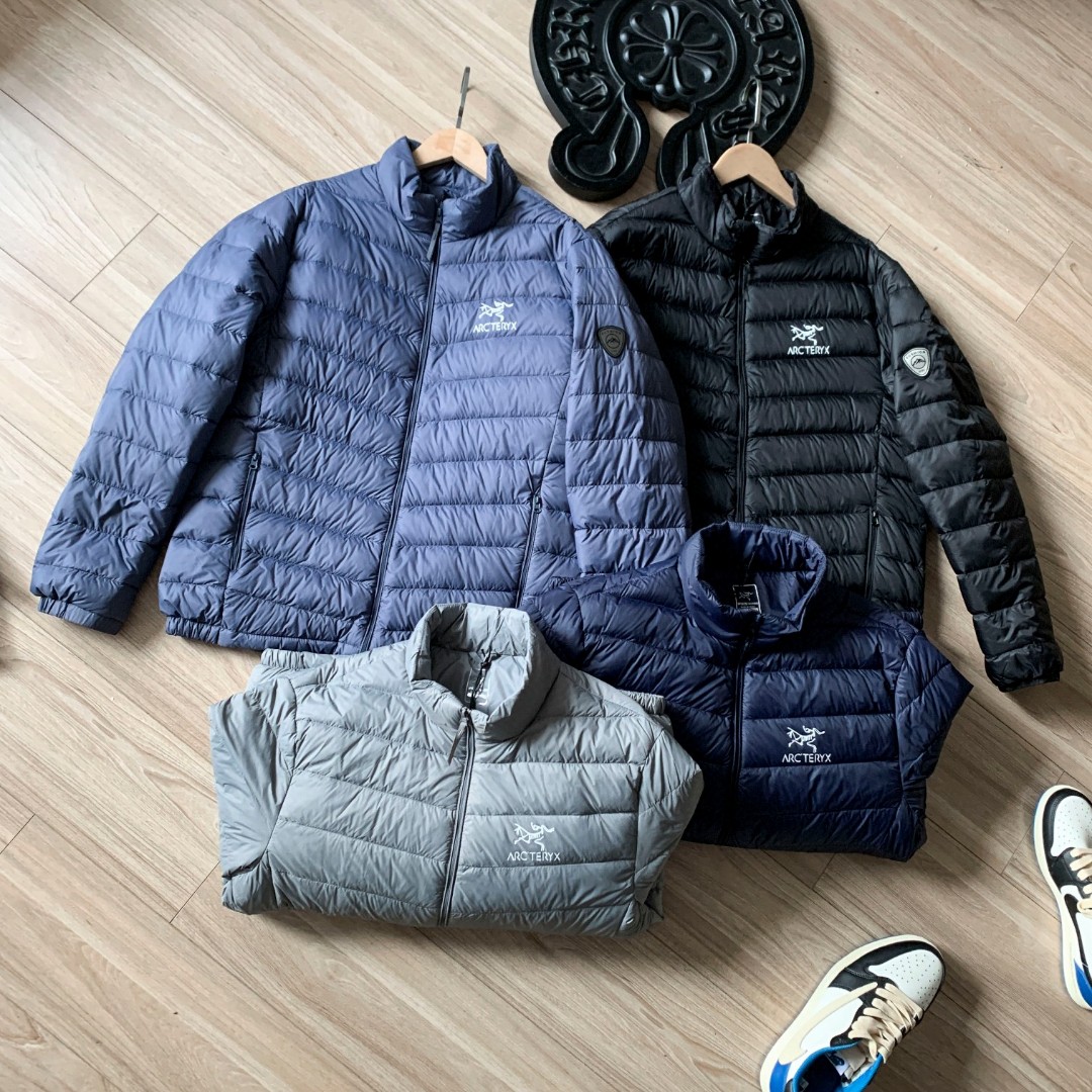 Arc’teryx Clothing Coats & Jackets Down Jacket Black Blue Grey Light White Printing Men Duck Down Fall/Winter Collection Fashion