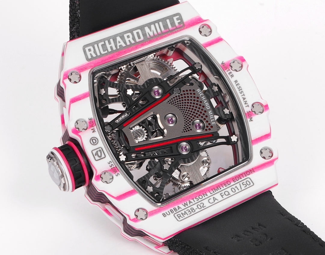 RICHARD MILLE RM 38-02 Tourbillon Bubba Watson: Pink Golf-Inspired Timepiece - 图片 7