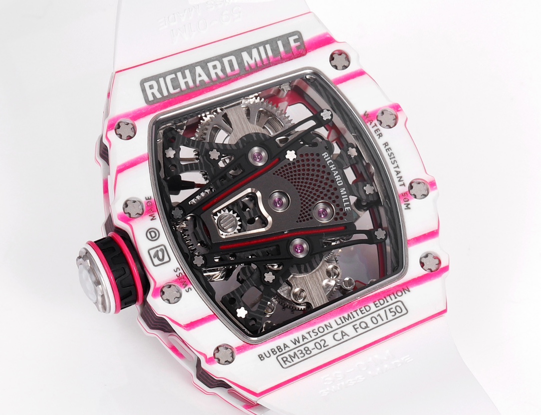 RICHARD MILLE RM 38-02 Bubba Watson Tourbillon: Pink Golf-Inspired Luxury Watch - 图片 7
