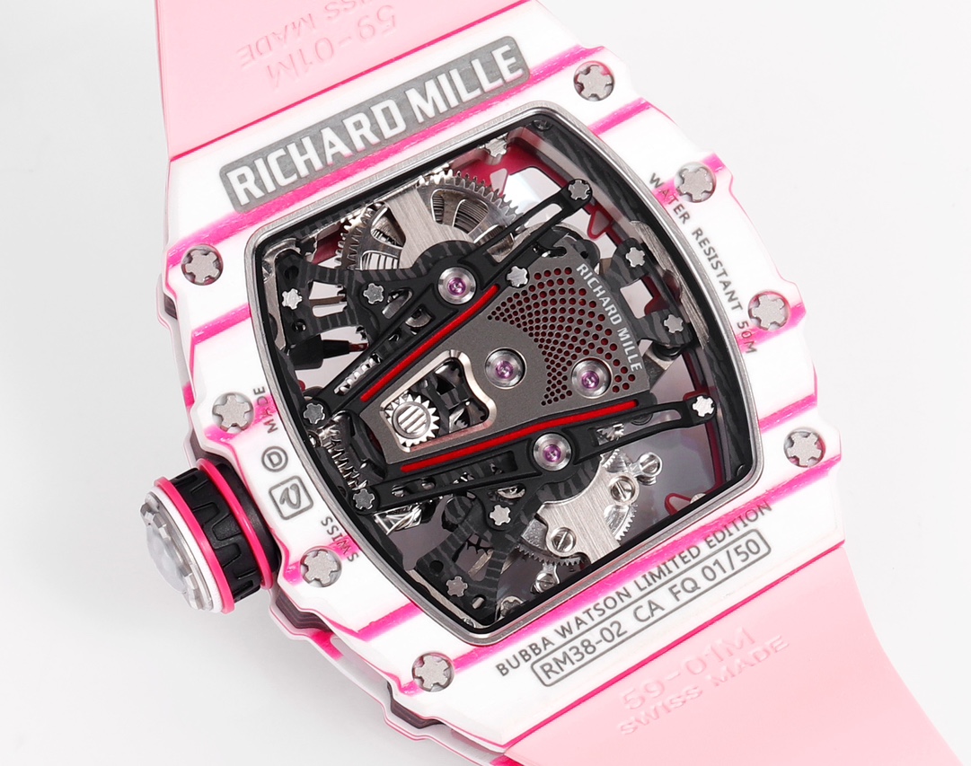 RICHARD MILLE RM 38-02 Tourbillon Bubba Watson: Pink Golf-Inspired Timepiece - 图片 8