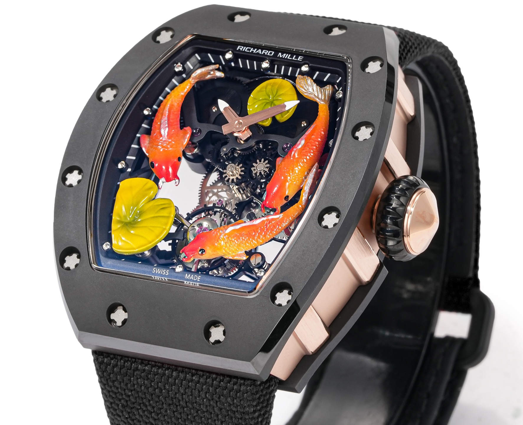 Richard Mille RM 68-01 Cyril Kongo black case / bezel, multicolor dial, black strap 43.5mm Men's Automatic