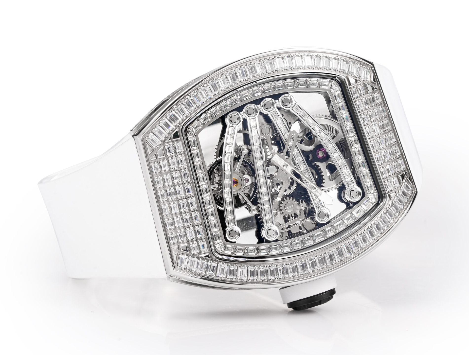 Richard Mille RM 59-01 Tourbillon Yohan Blake white sapphire-set case, bezel, skeleton dial, white strap 51mm Men's Manual Winding