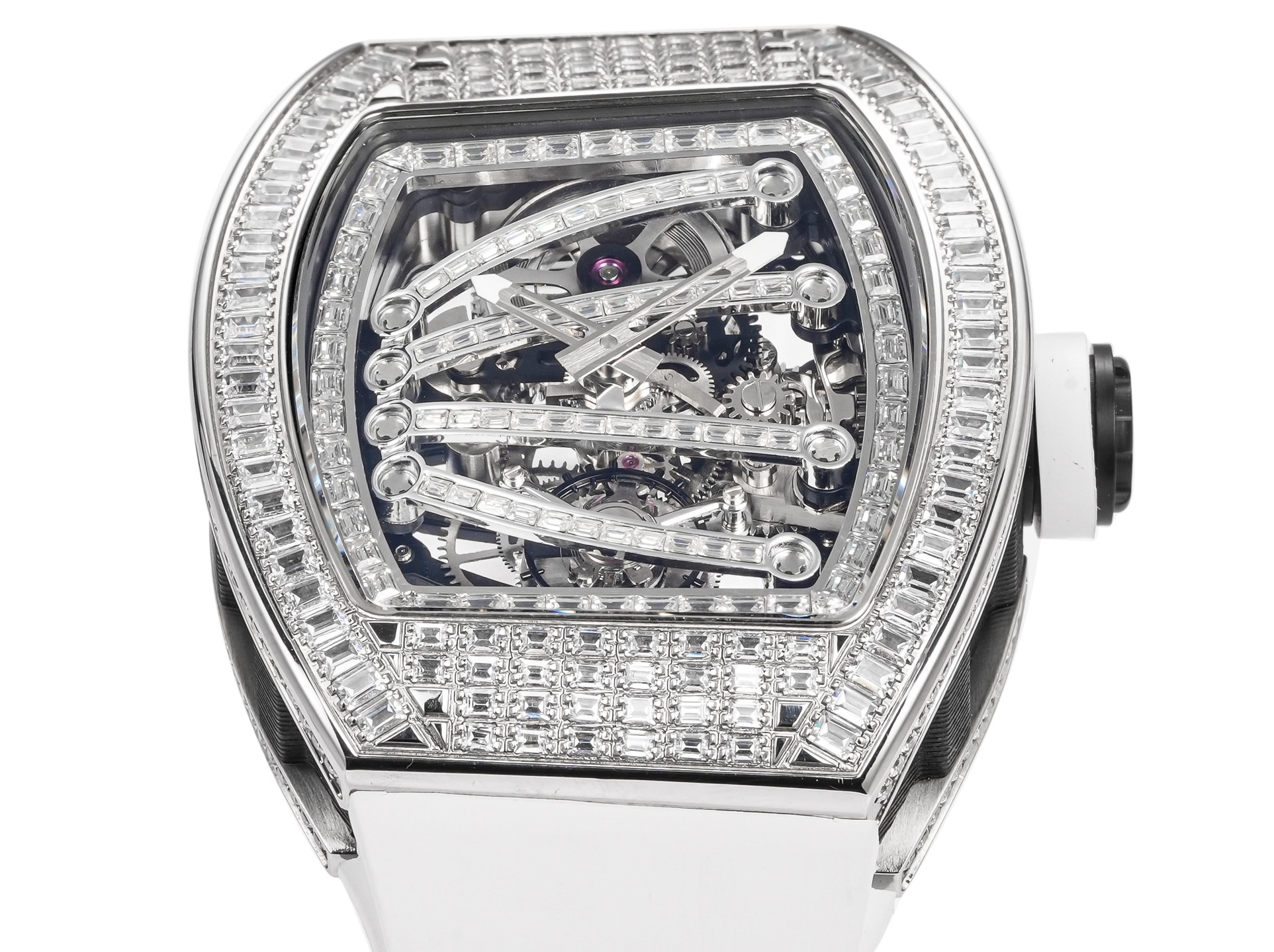 Richard Mille RM 59-01 Tourbillon Yohan Blake white sapphire-set case, bezel, skeleton dial, white strap 51mm Men's Manual Winding