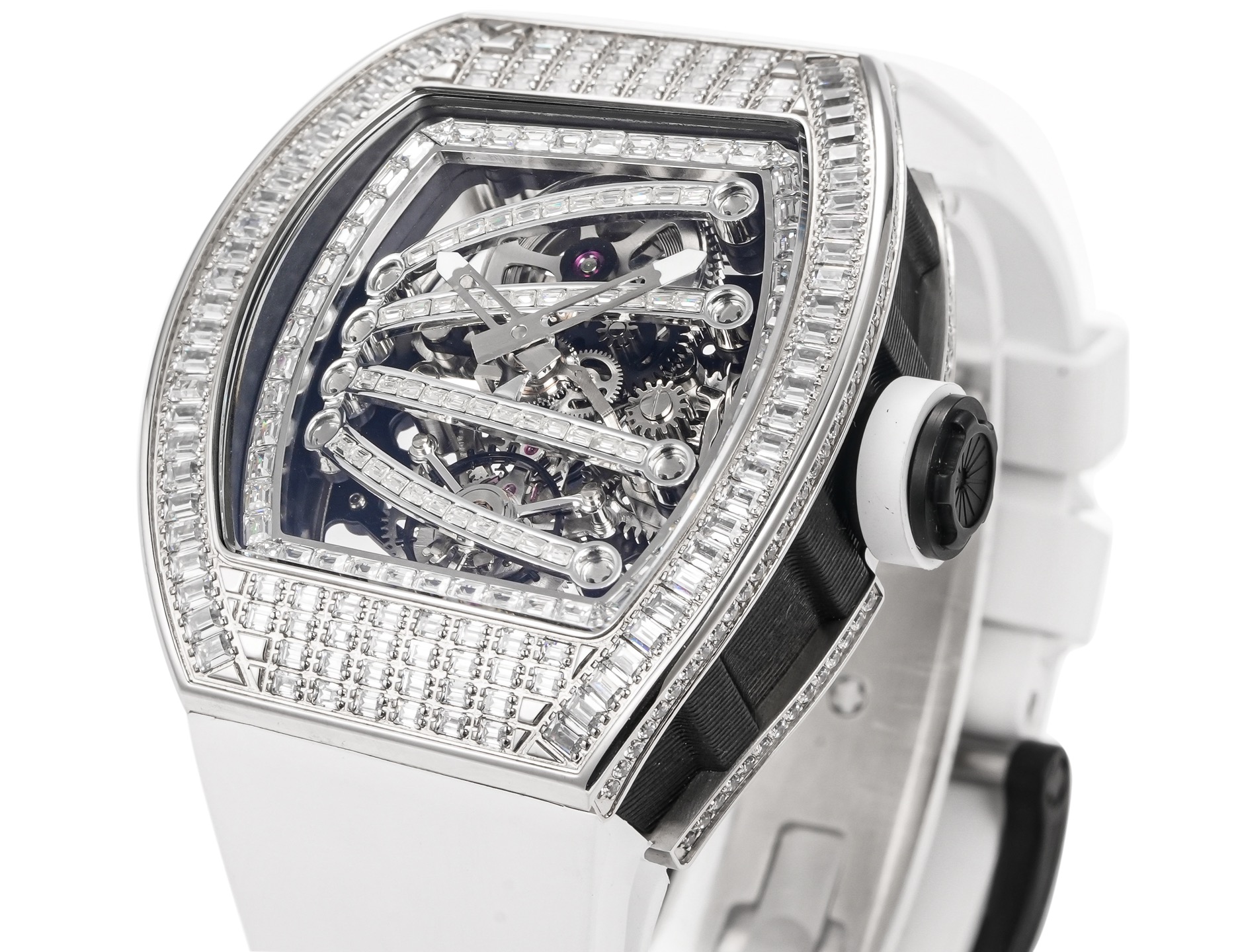 Richard Mille RM 59-01 Tourbillon Yohan Blake white sapphire-set case, bezel, skeleton dial, white strap 51mm Men's Manual Winding