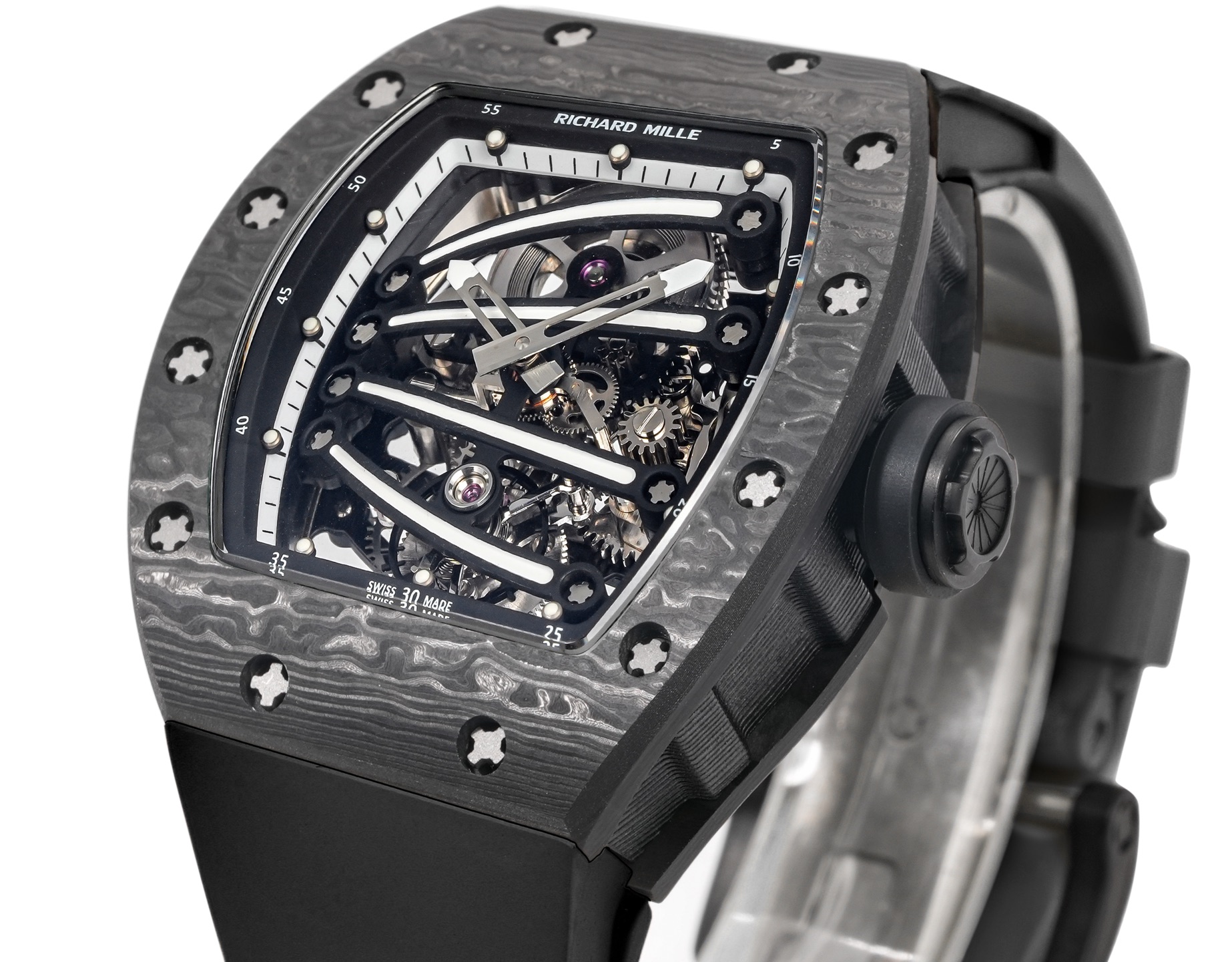 Richard Mille RM 59-01 Black carbon case / black bezel / skeleton dial / black strap 51mm Men's Automatic