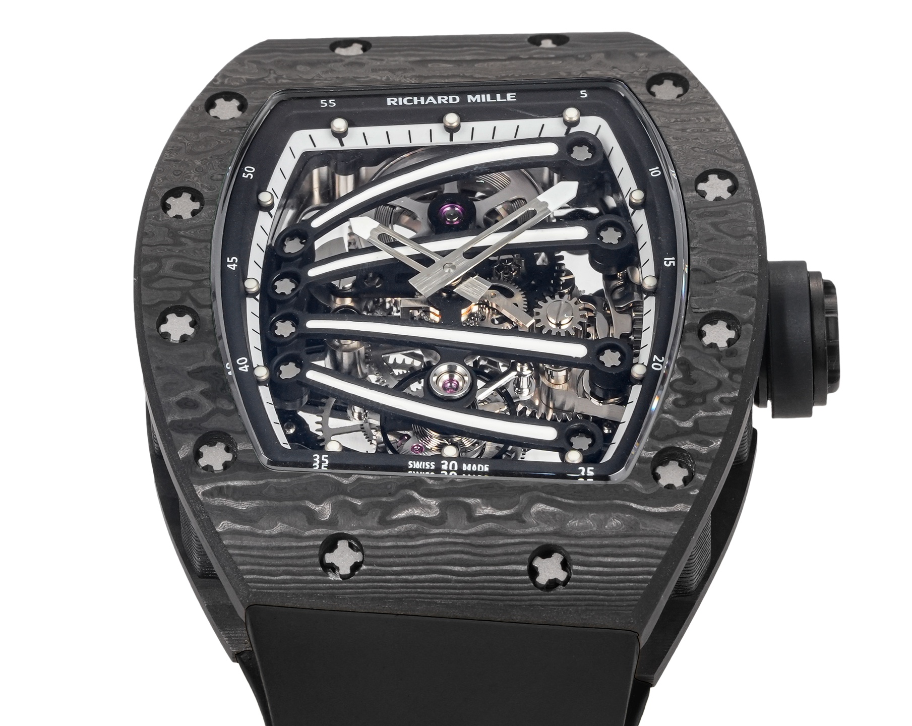 Richard Mille RM 59-01 Black carbon case / black bezel / skeleton dial / black strap 51mm Men's Automatic