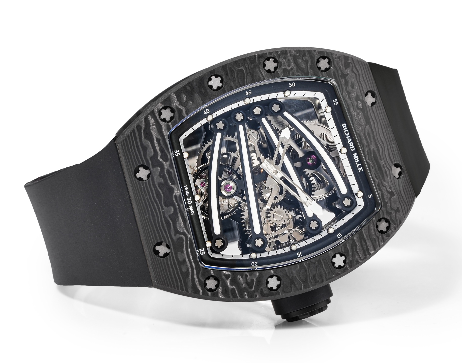 Richard Mille RM 59-01 Black carbon case / black bezel / skeleton dial / black strap 51mm Men's Automatic