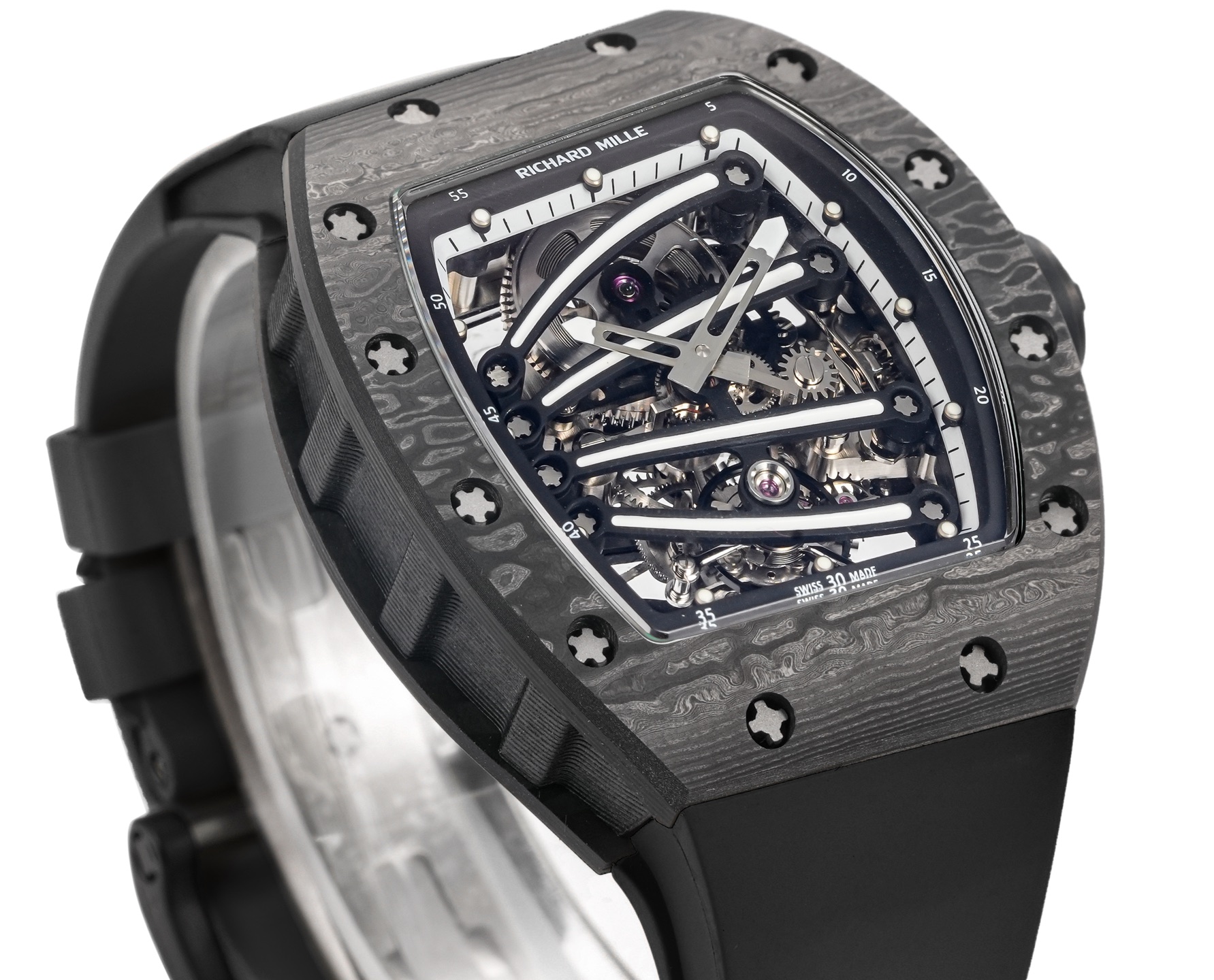 Richard Mille RM 59-01 Black carbon case / black bezel / skeleton dial / black strap 51mm Men's Automatic
