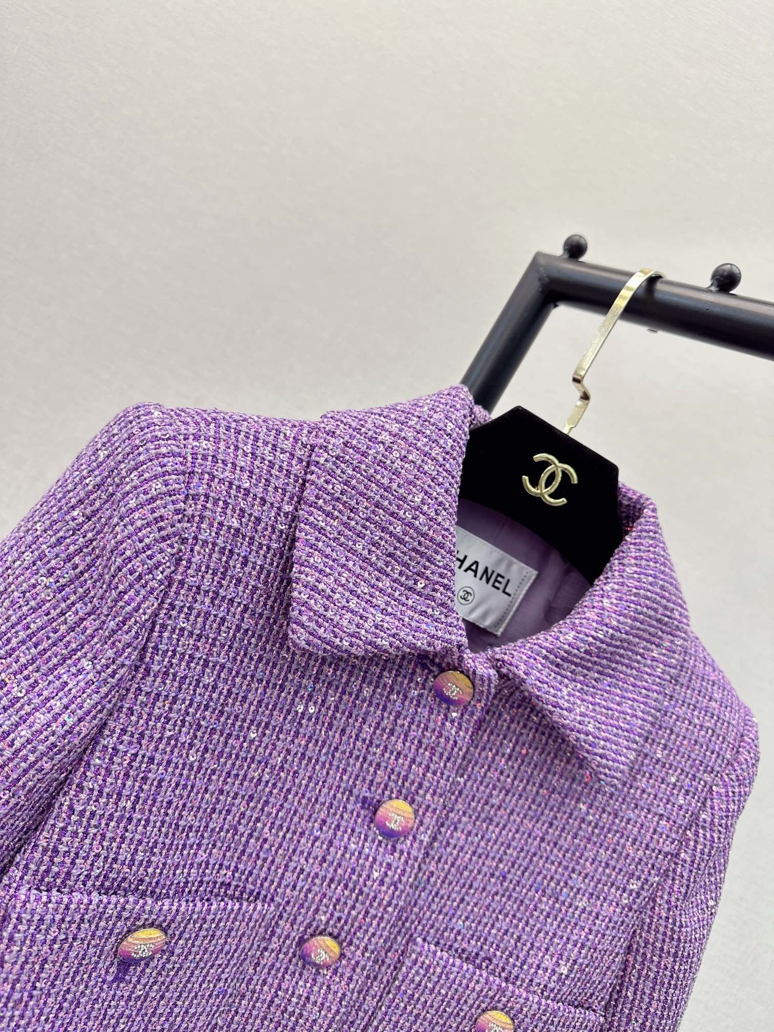 独家首发C家24Ss早春最新款超美紫色系亮片外套3D立体剪裁版型上身巨显瘦简洁不繁重的廓形任何身材都好穿