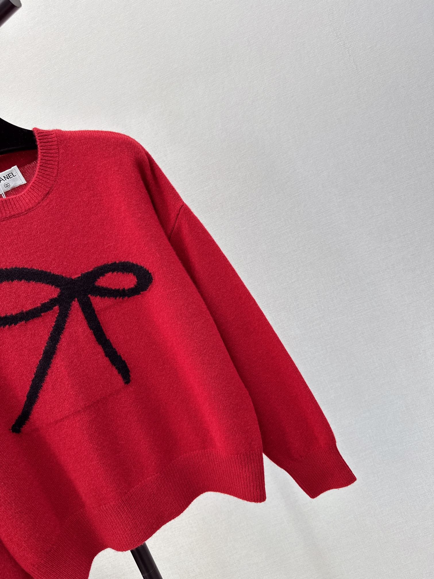 C家24Ss早春最新款蝴蝶结提织图案针织毛衣氛围感女孩必备的休闲单品日常百搭的时髦款小宽松版型慵懒随意的