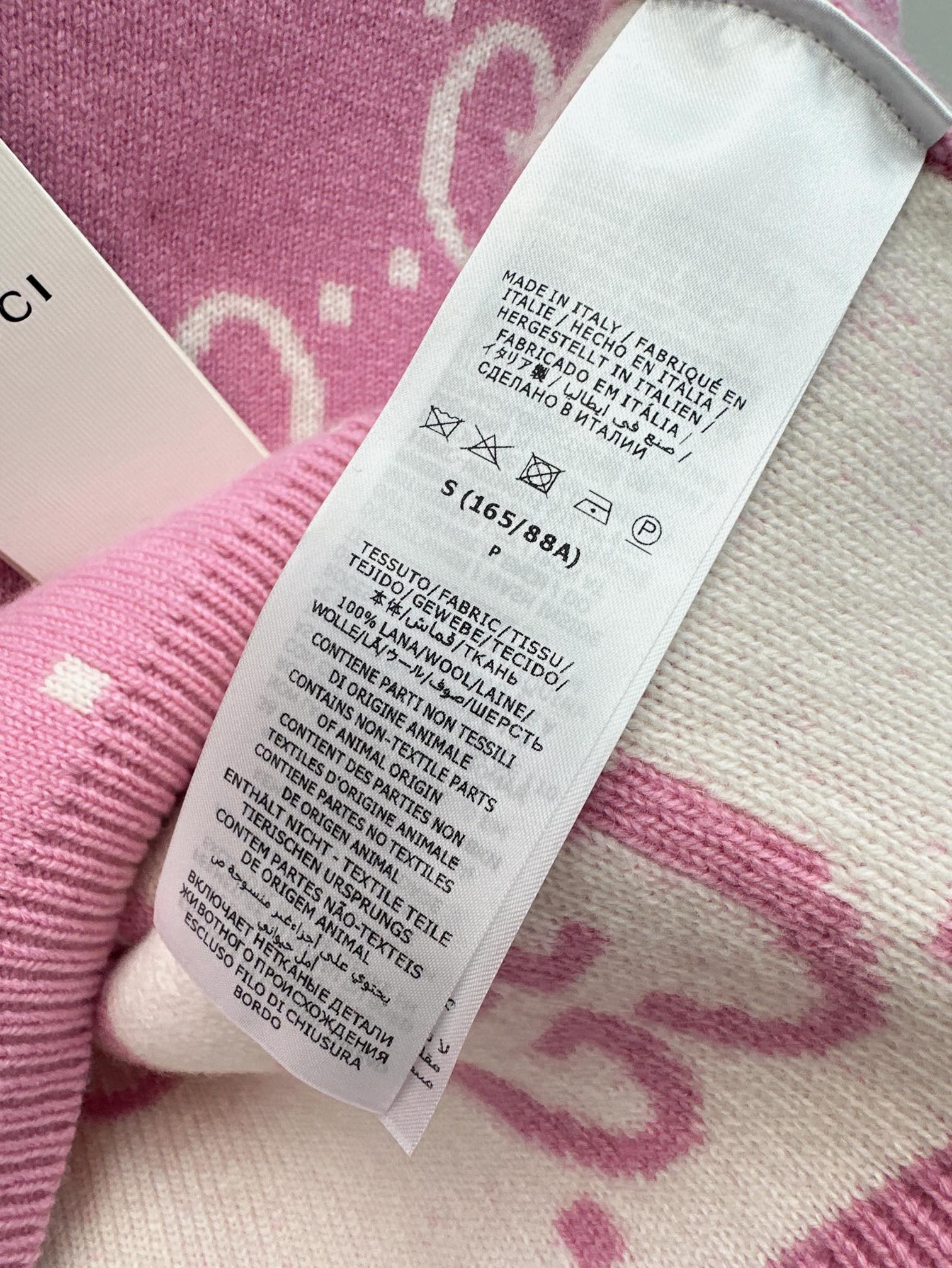 高版本Gu24Ss春夏最新款粉GG提织短袖针织衫粉色真的太少女心了很难让人不爱定纺超亲肤百分百羊毛纱线粗