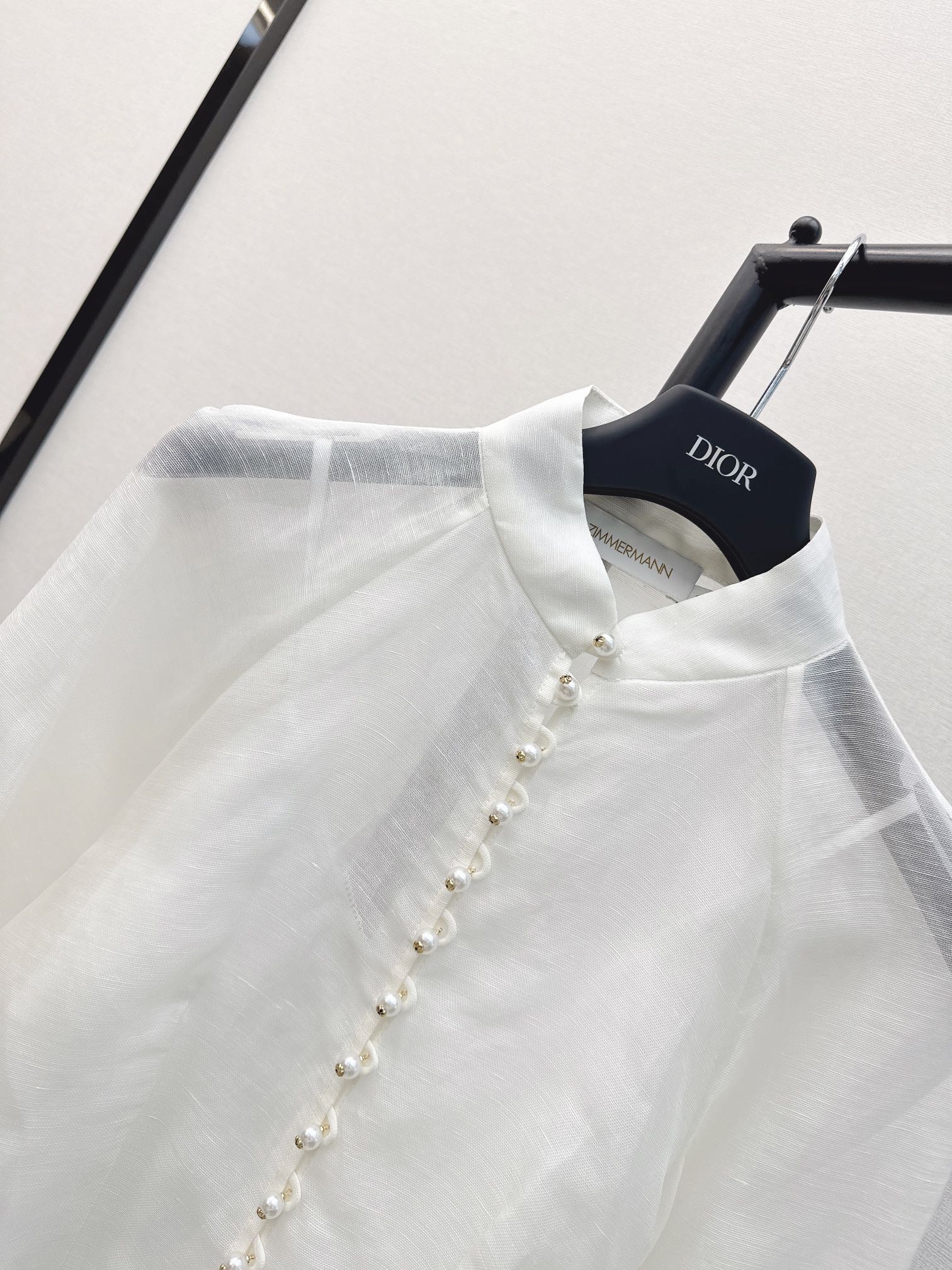 原单品质Zim24Ss春夏最新款度假系列简约亚麻衬衫灯笼袖设计复古宫廷风减龄少女风上身美的不要不要的仙气