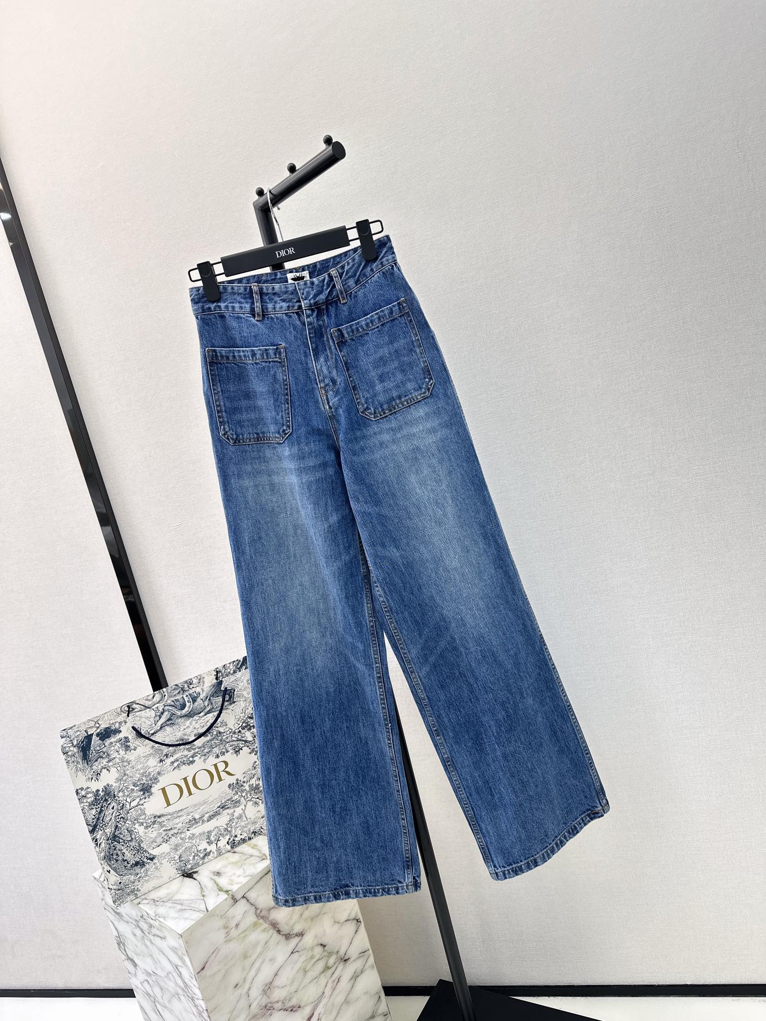 CD24Ss春夏最新款中高腰双口袋直筒牛仔裤原版定制复古蓝洗水工艺高级又时髦进口牛仔面料酵素洗水工艺衣橱