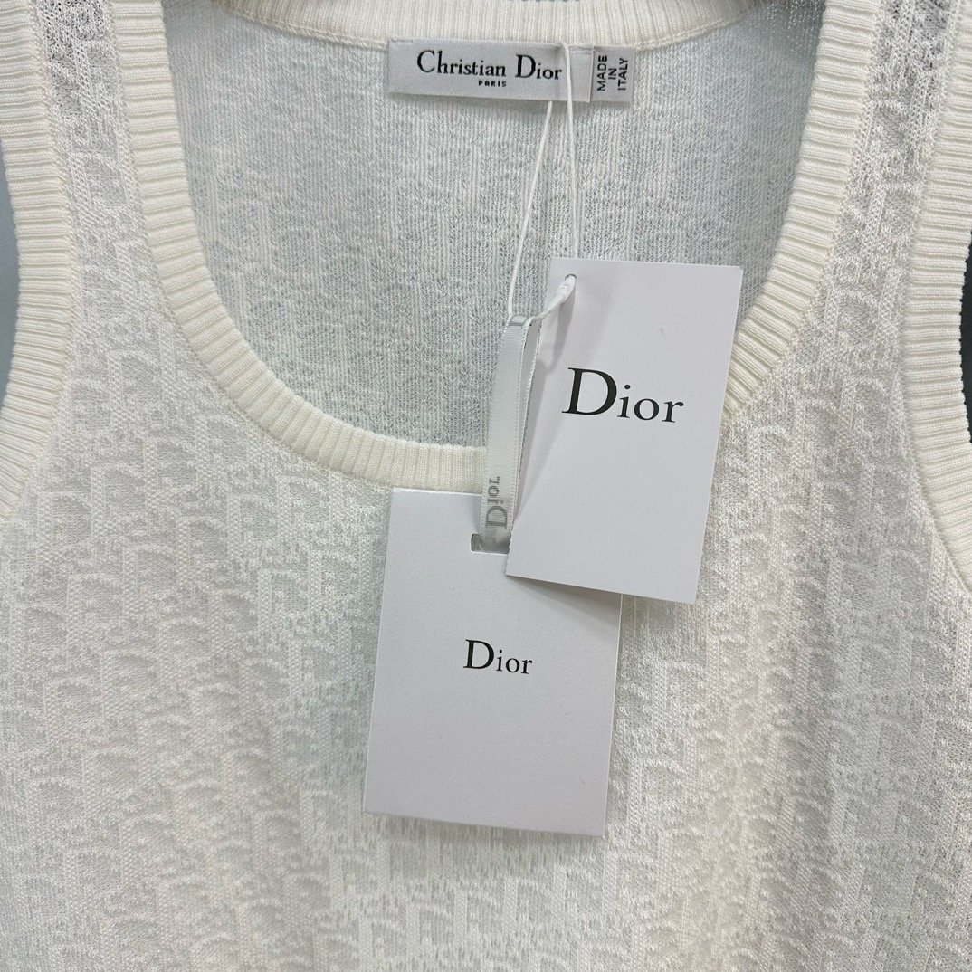 Dio*夏季新款老花针织上衣定制纱线轻薄又舒适特别适合夏季穿着2色3码SML