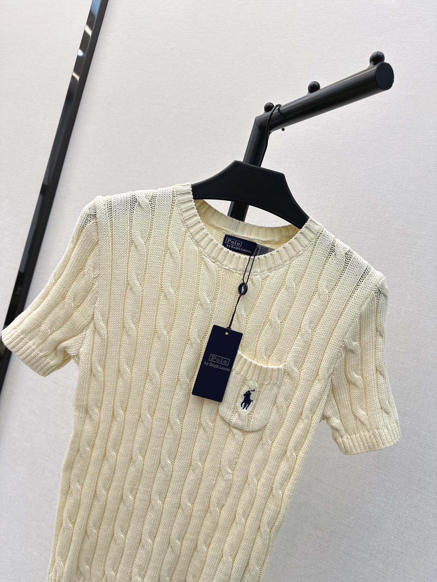 RL24Ss春夏最新款糖果色系麻花针织衫经典款短袖版型日常必备的百搭款品质版型都是一流的修身版型打底单穿